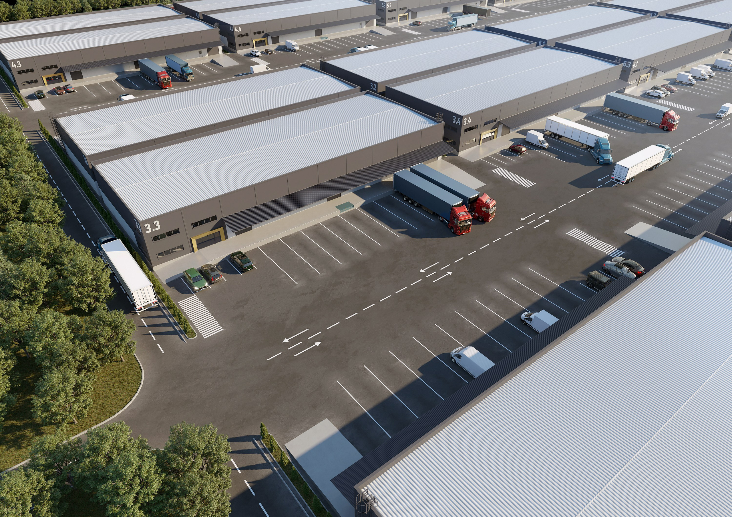 Промышленные склады и логистический комплекс. 3Д Визуализация Интерьера и Архитектуры