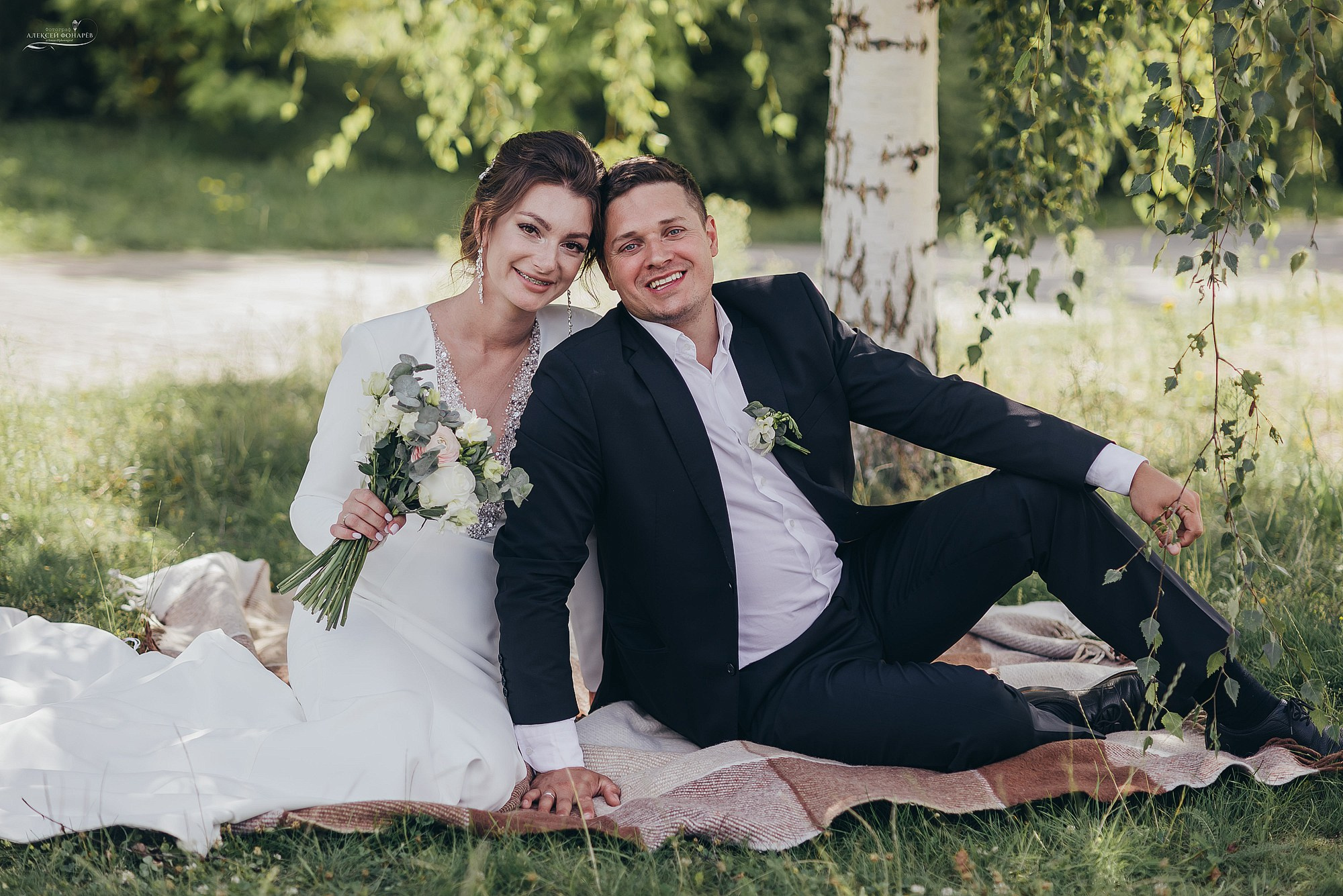 Свадебная фотосессия красивой пары. Свадебный фотограф в Дубне Алексей Фонарёв