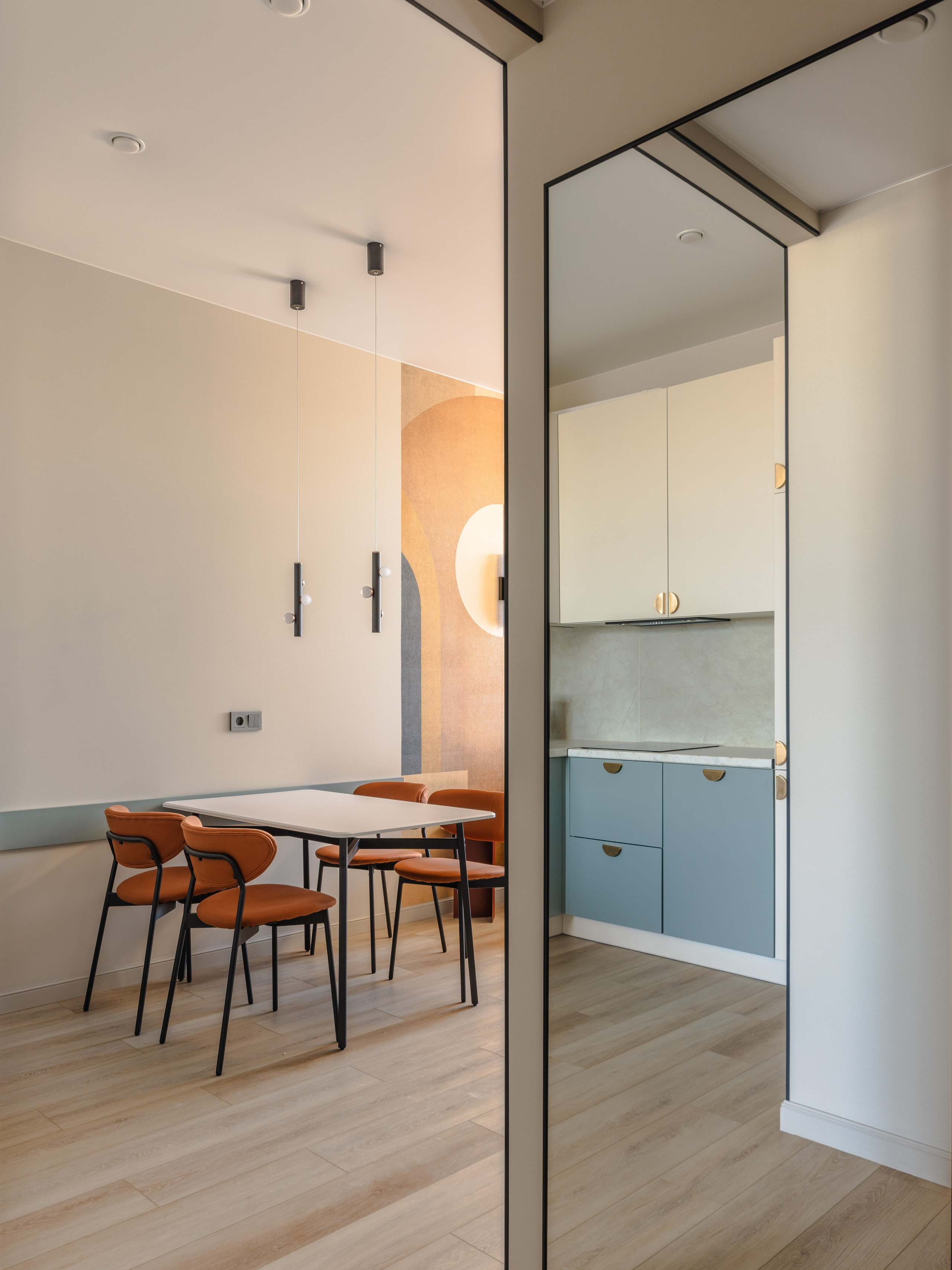 Кухня-гостиная 50 м² в ЖК Наследие на Марата — интерьерный дизайнер Ксения Новикова ksudsgn, проект для аренды в Санкт-Петербург