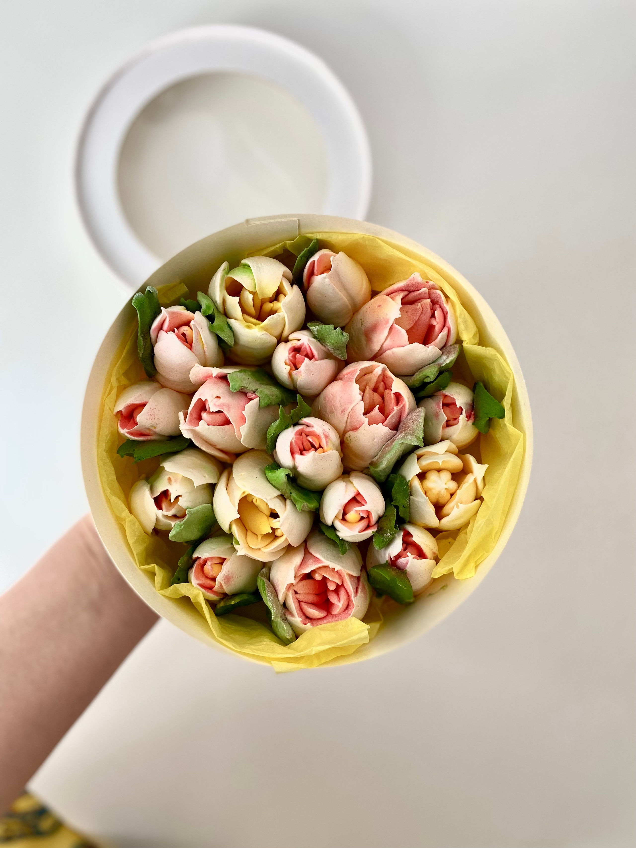 Тюльпаны из зефира в коробке. Katyasugarsugar капкейки, зефир, торты Москва