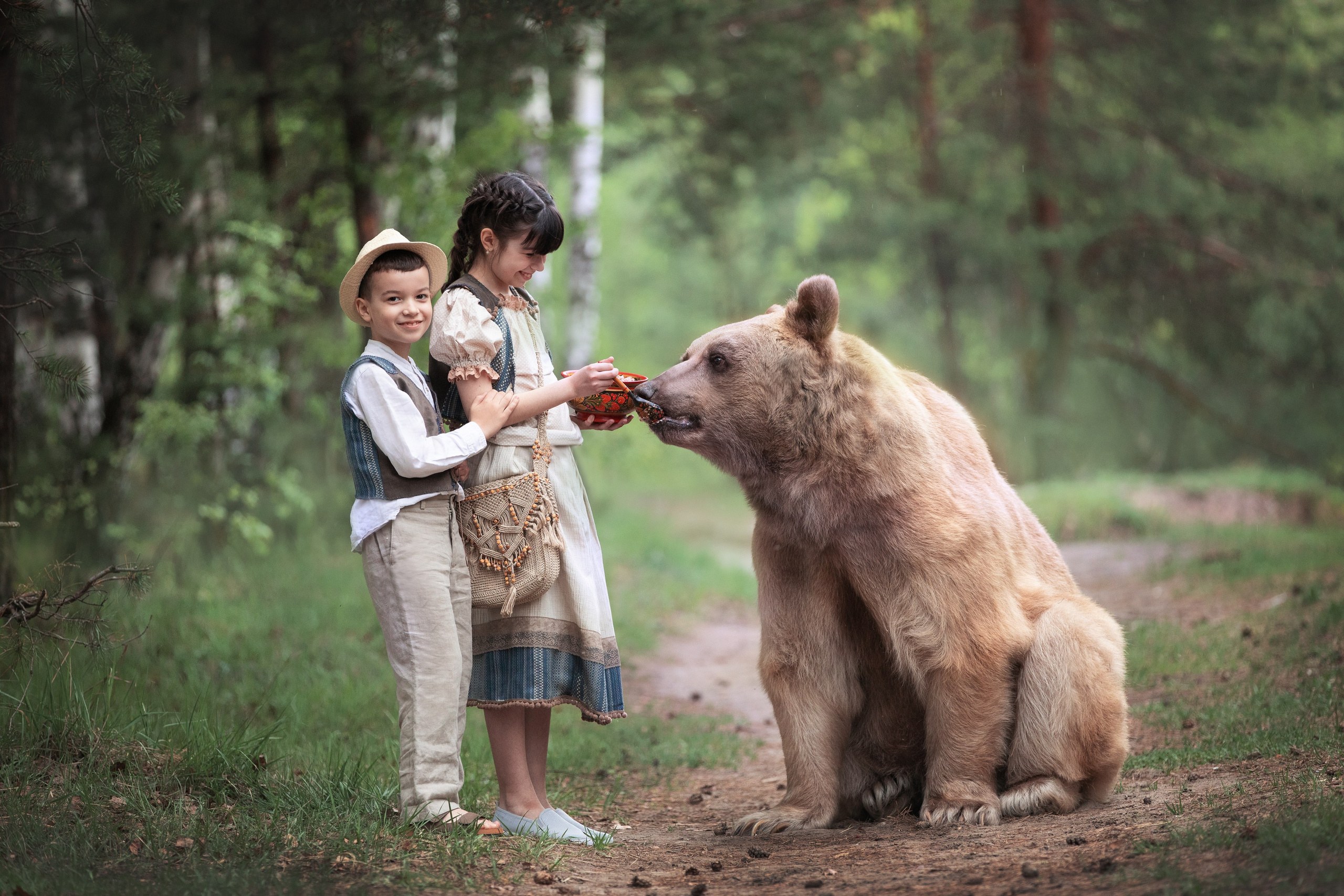 Фотосессия с медведем. Фотограф Лия Милк | Москва, Подмосковье
