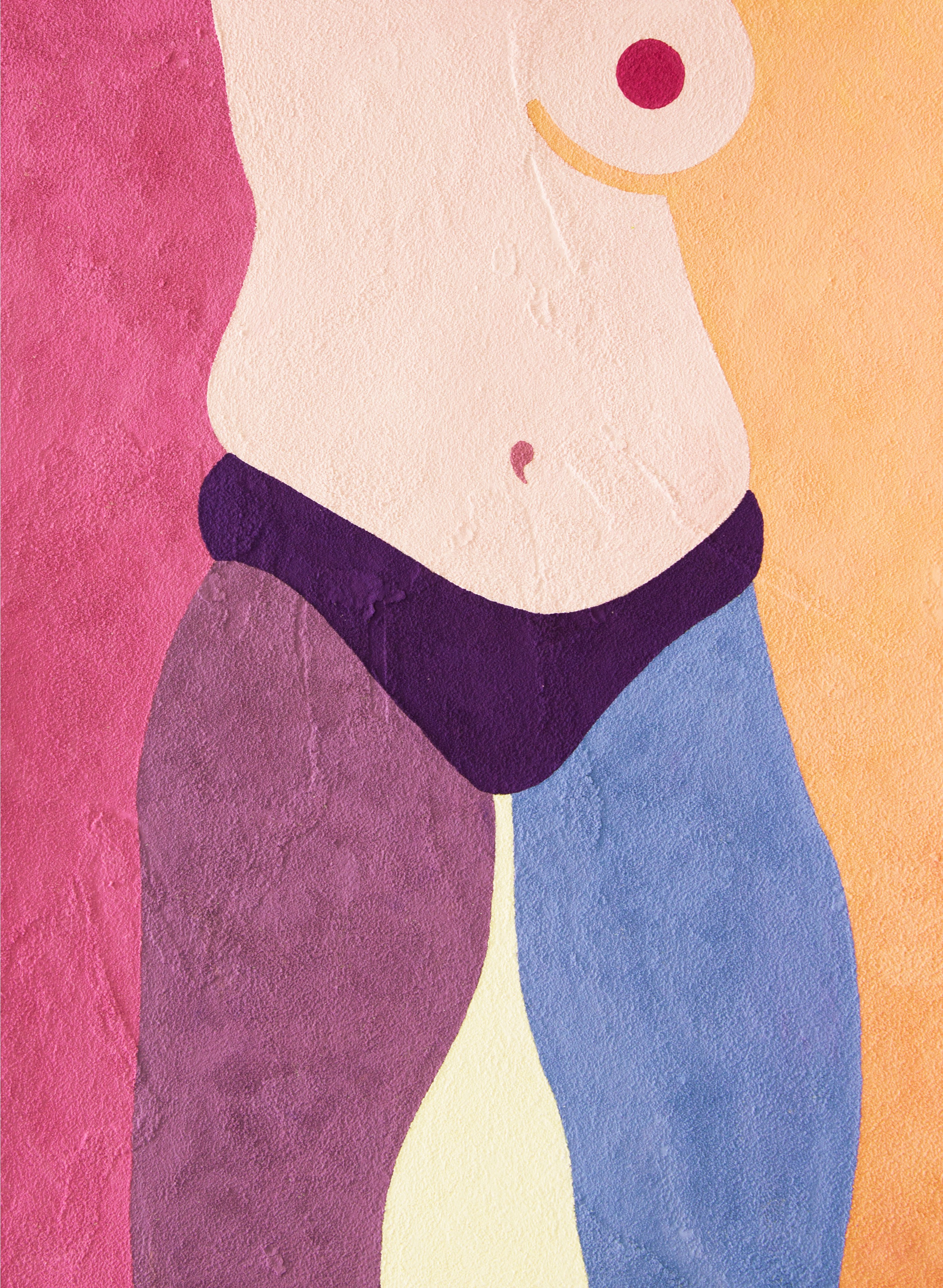 ВТОРАЯ 2 бумага, манка, гуашь, колеровочная паста 60х80 см 2020 г 25.000 р