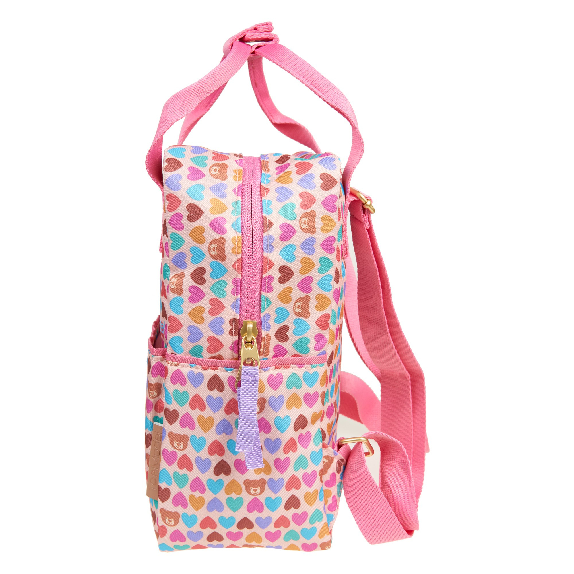 Рюкзак детский розовый вид сбоку