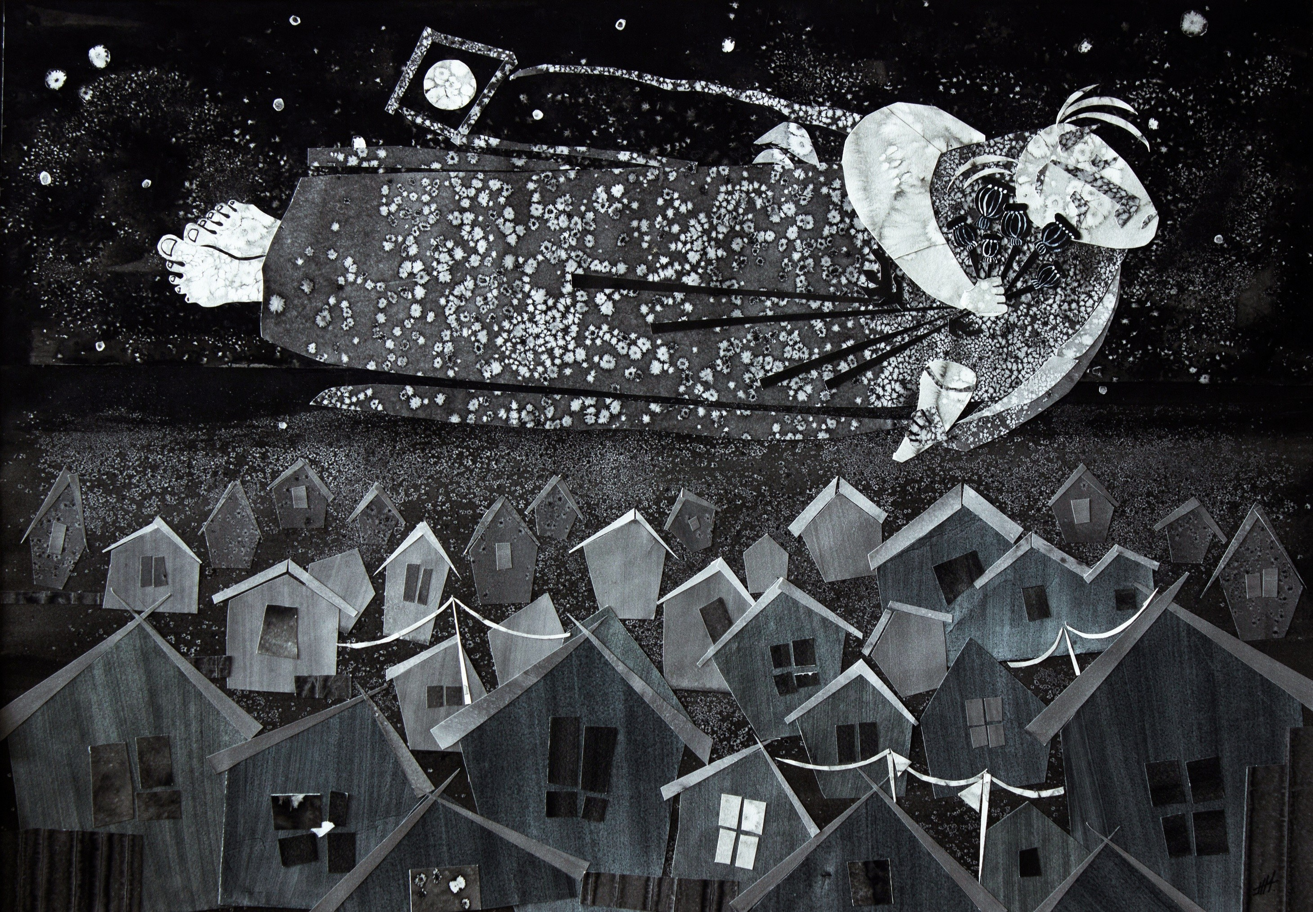 ГИПНОС коллаж 60х80 см 2016 г