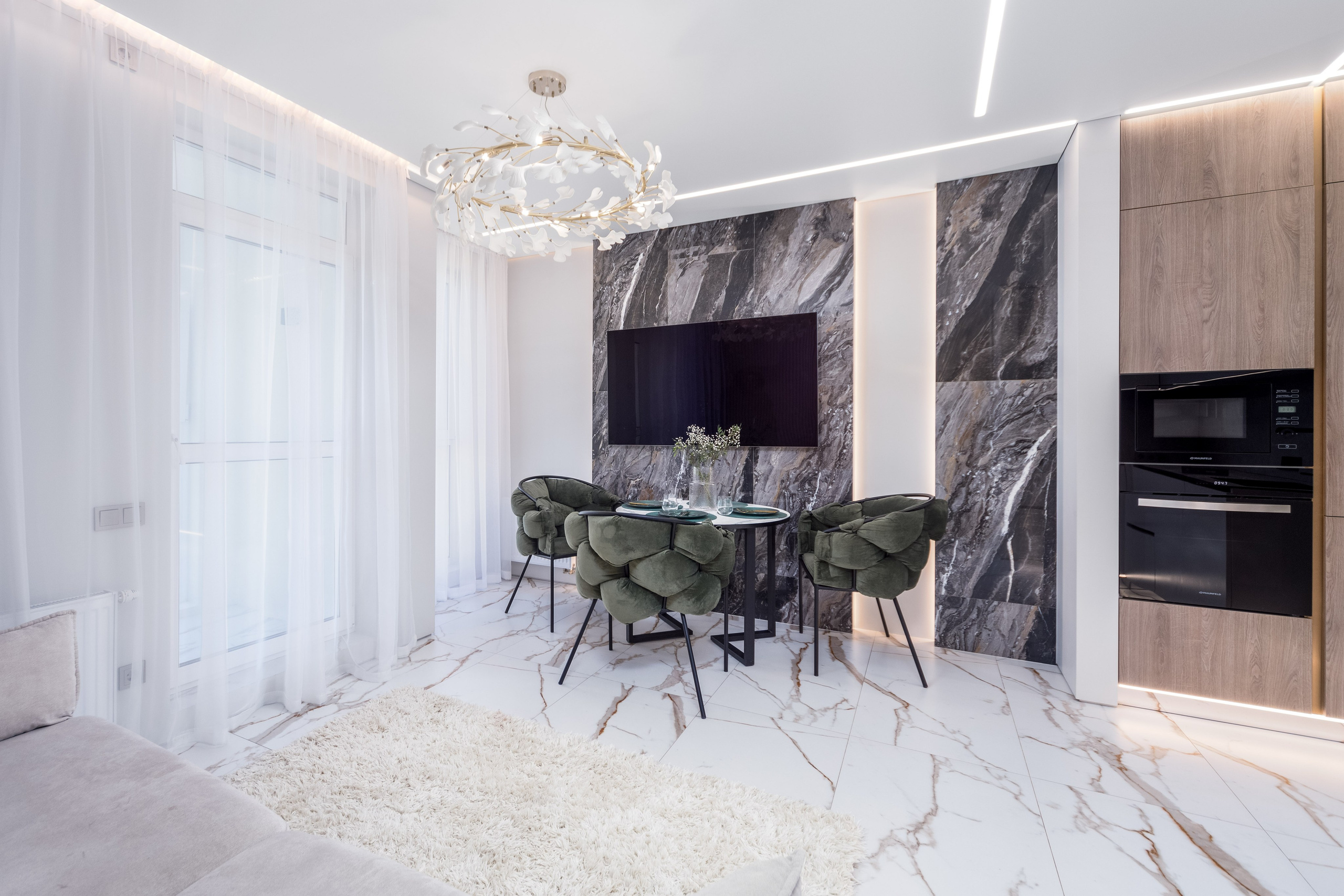 Фотограф Sakavita Media - кухня-гостиная в трехкомнатной квартире в ЖК Minsk World