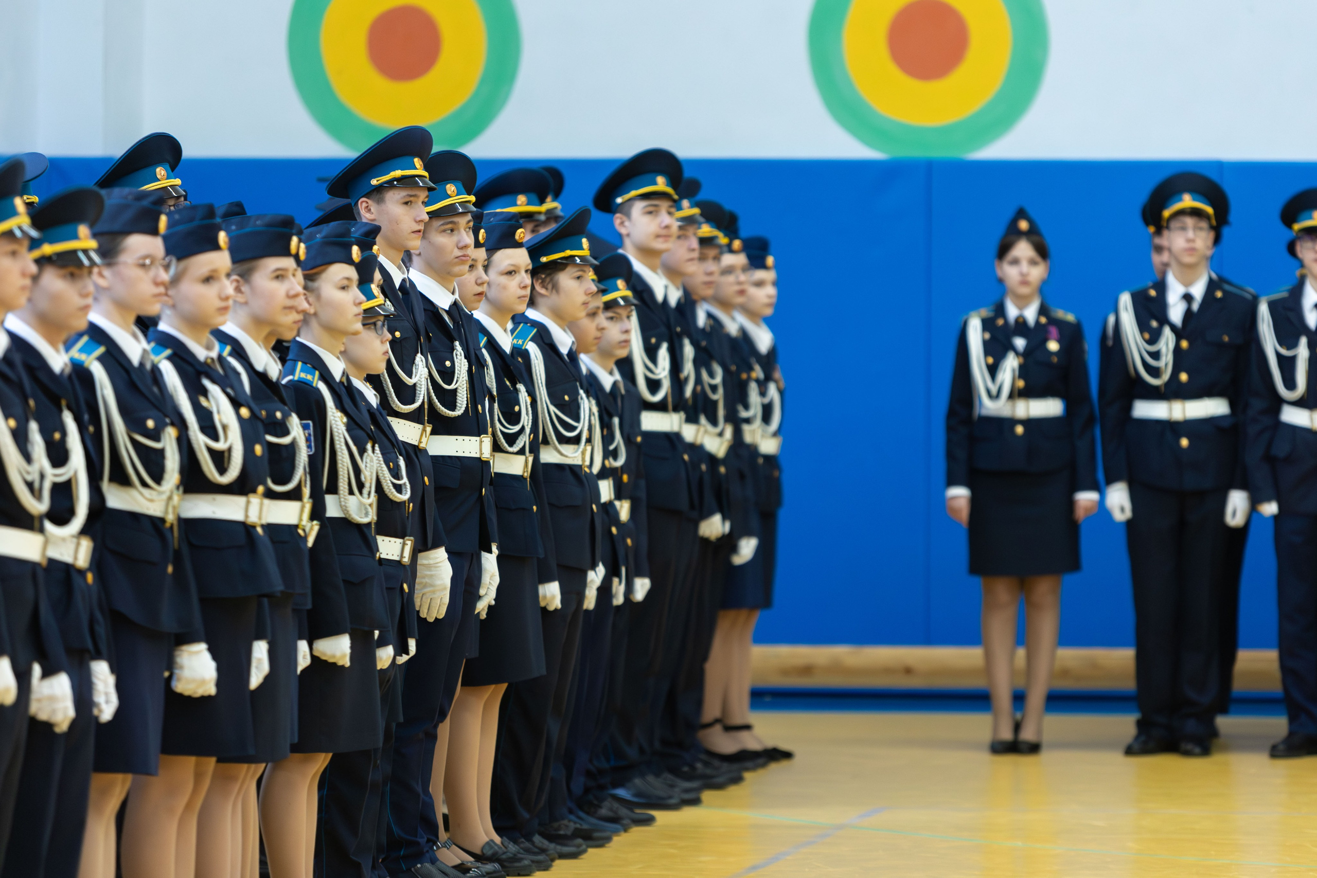 строй кадетов гимназия №7 Подольск церемония