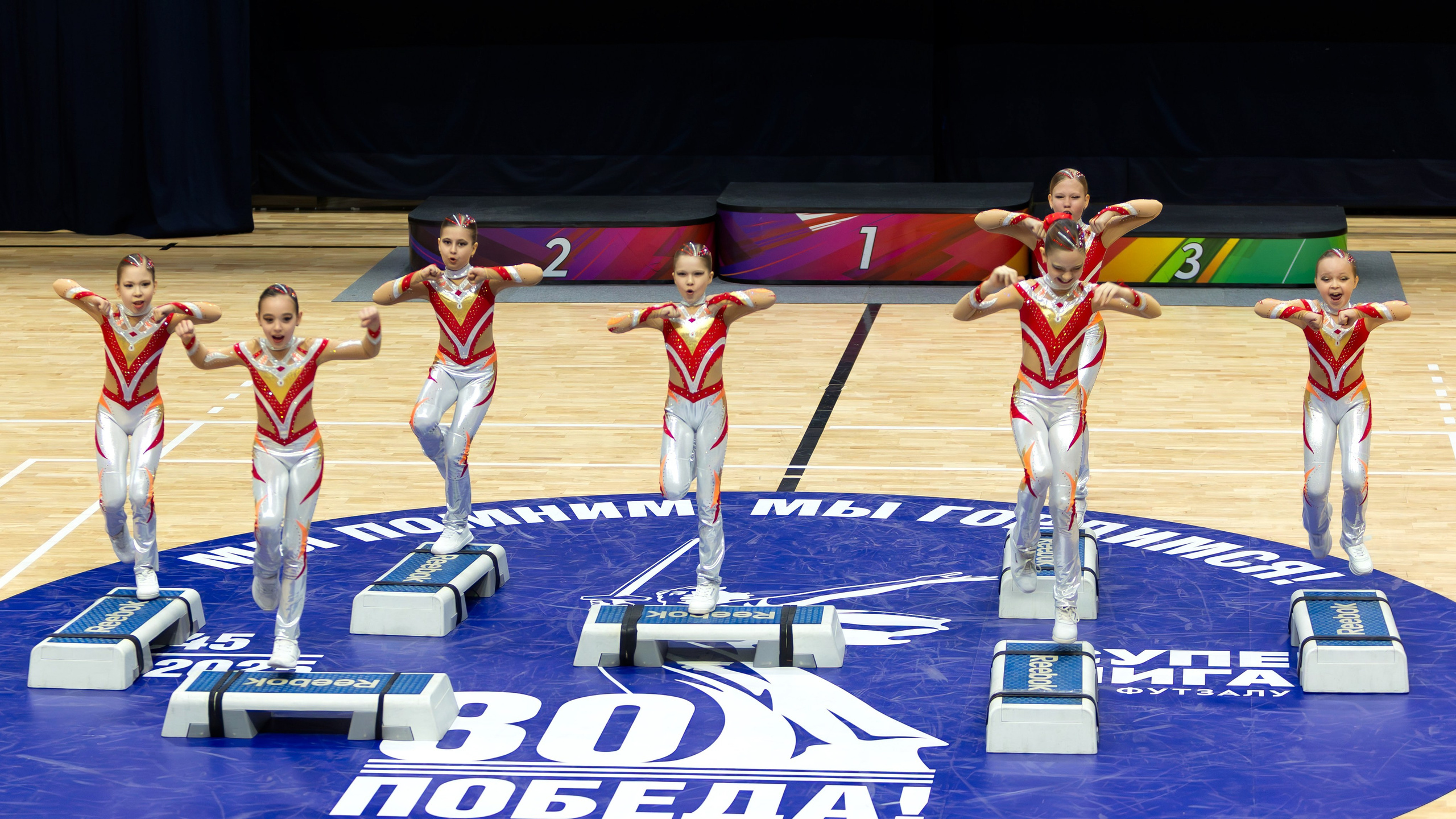 синхронное выступление дети фитнес аэробика фестиваль