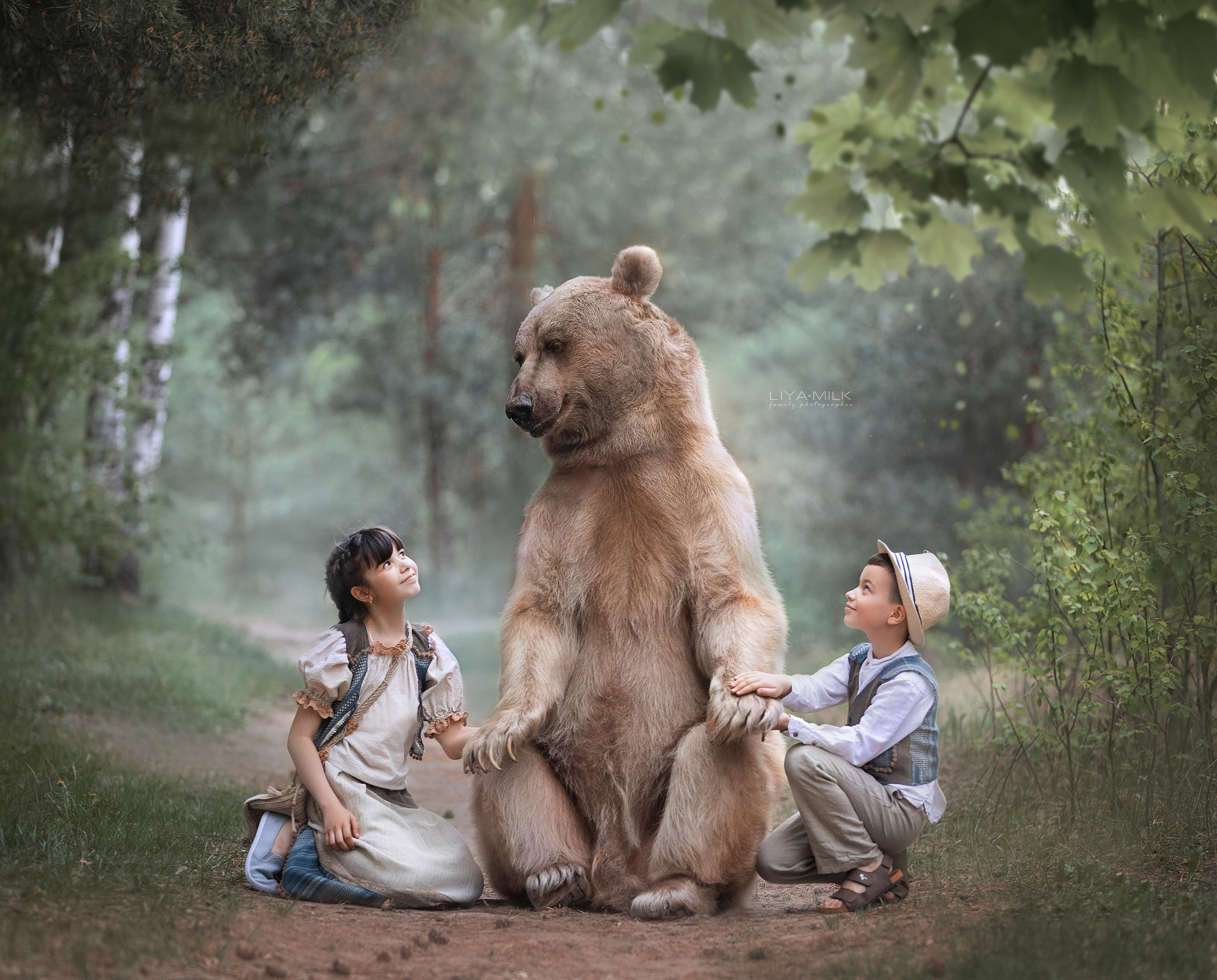 Фотосессия с медведем. Фотограф Лия Милк | Москва, Подмосковье