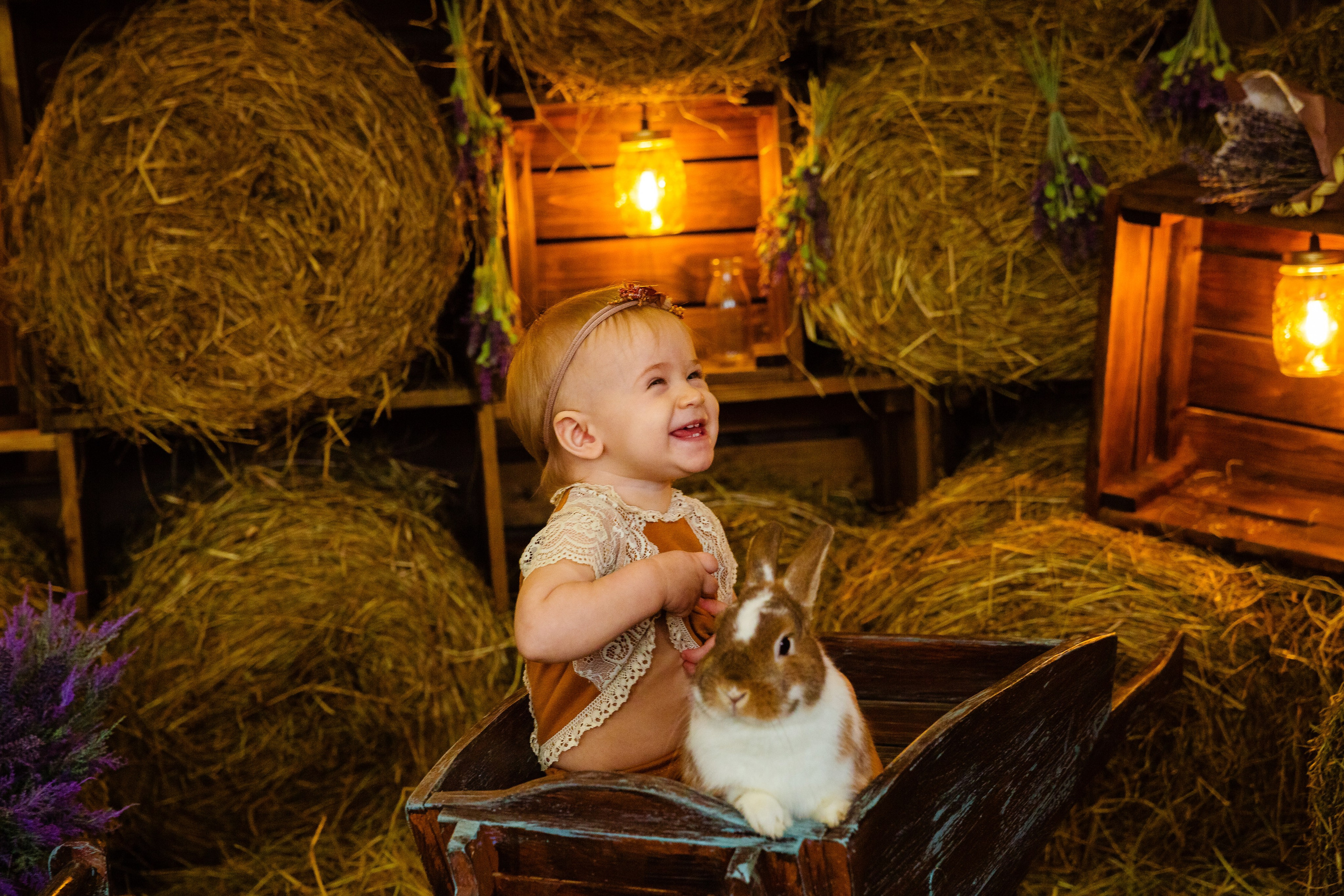 Фотосессия с животными для малышей