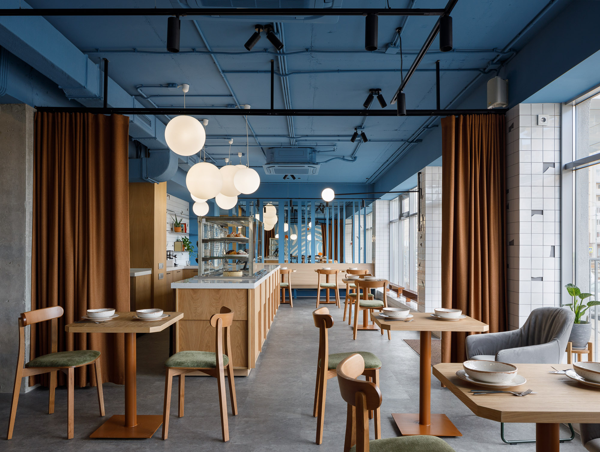 YULA Cafe in Saratov Russia designed by QUADRUM STUDIO