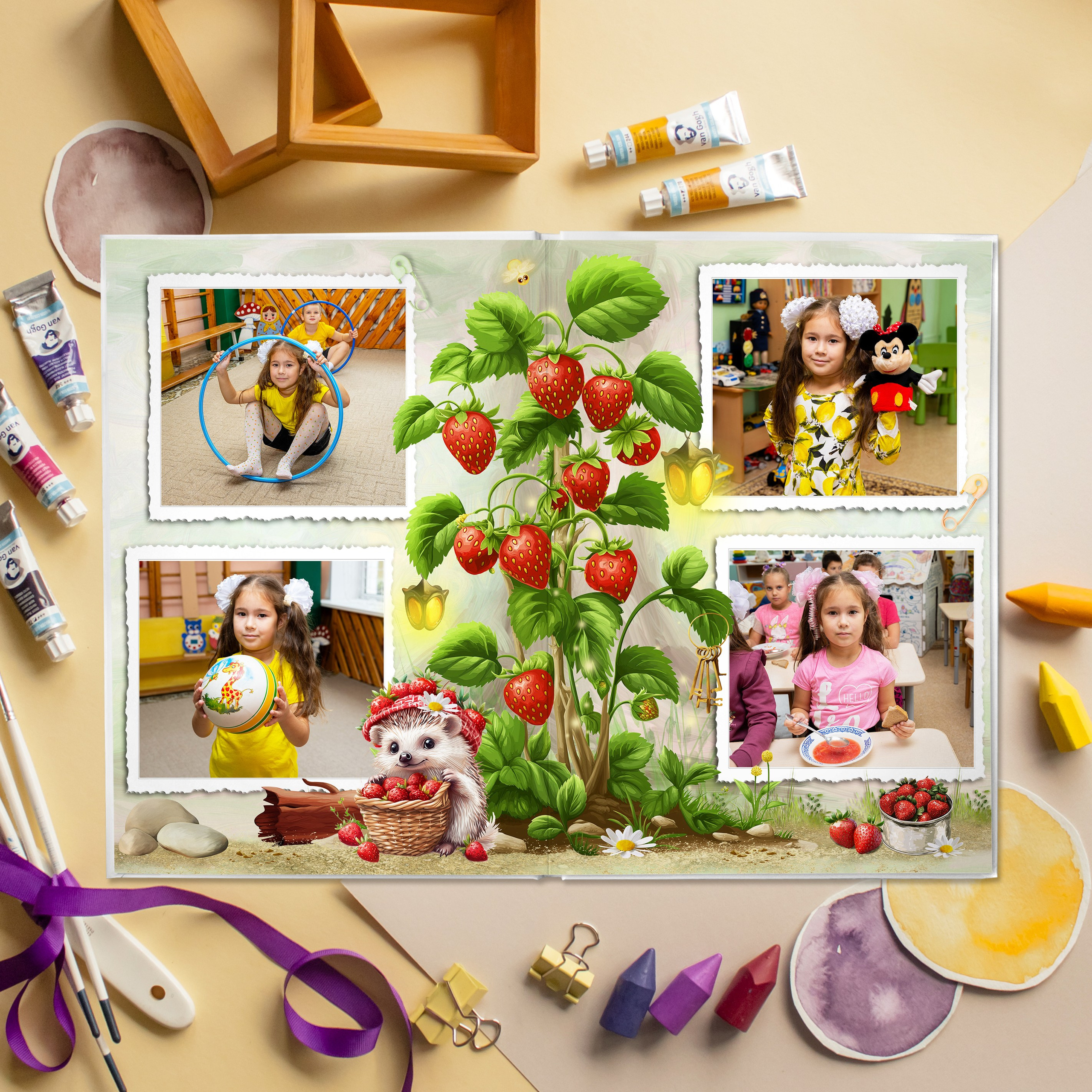 Дизайн «Ежики». Шаблоны и дизайны выпускных альбомов и фотокниг