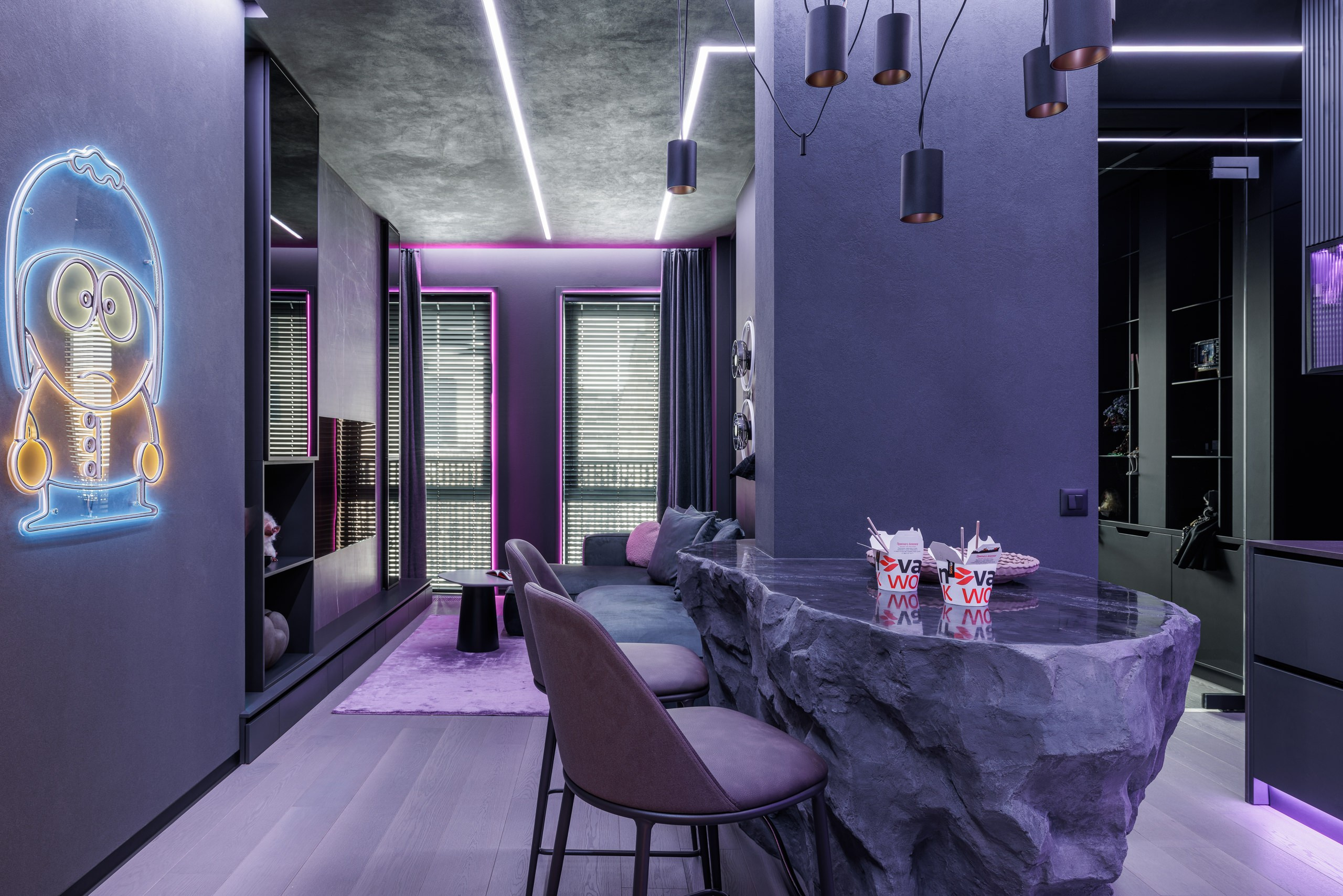 Неоновая квартира в ЖК "Мостман"Интерьерный фотограф Коваль Илья. Коваль Илья — Интерьерный и архитектурный фотограф