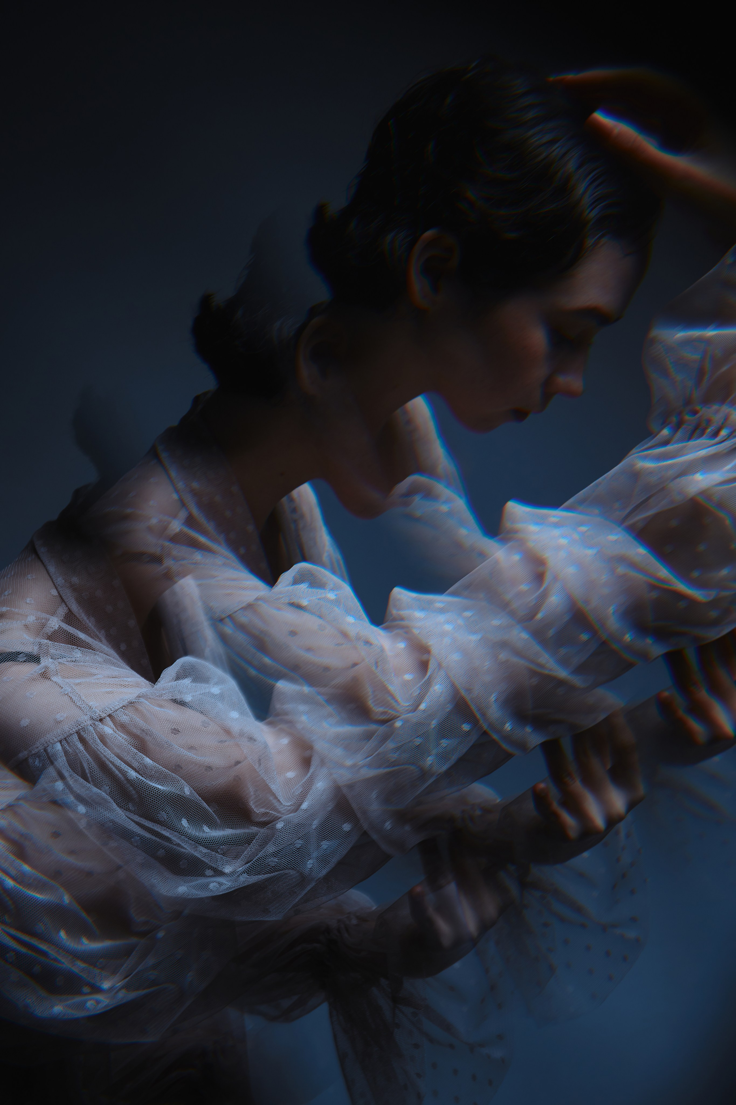 Фотосессия в образе балерины в платье сетка СИНИОКО. Одежда из Санкт-Петербурга СИНИОКО