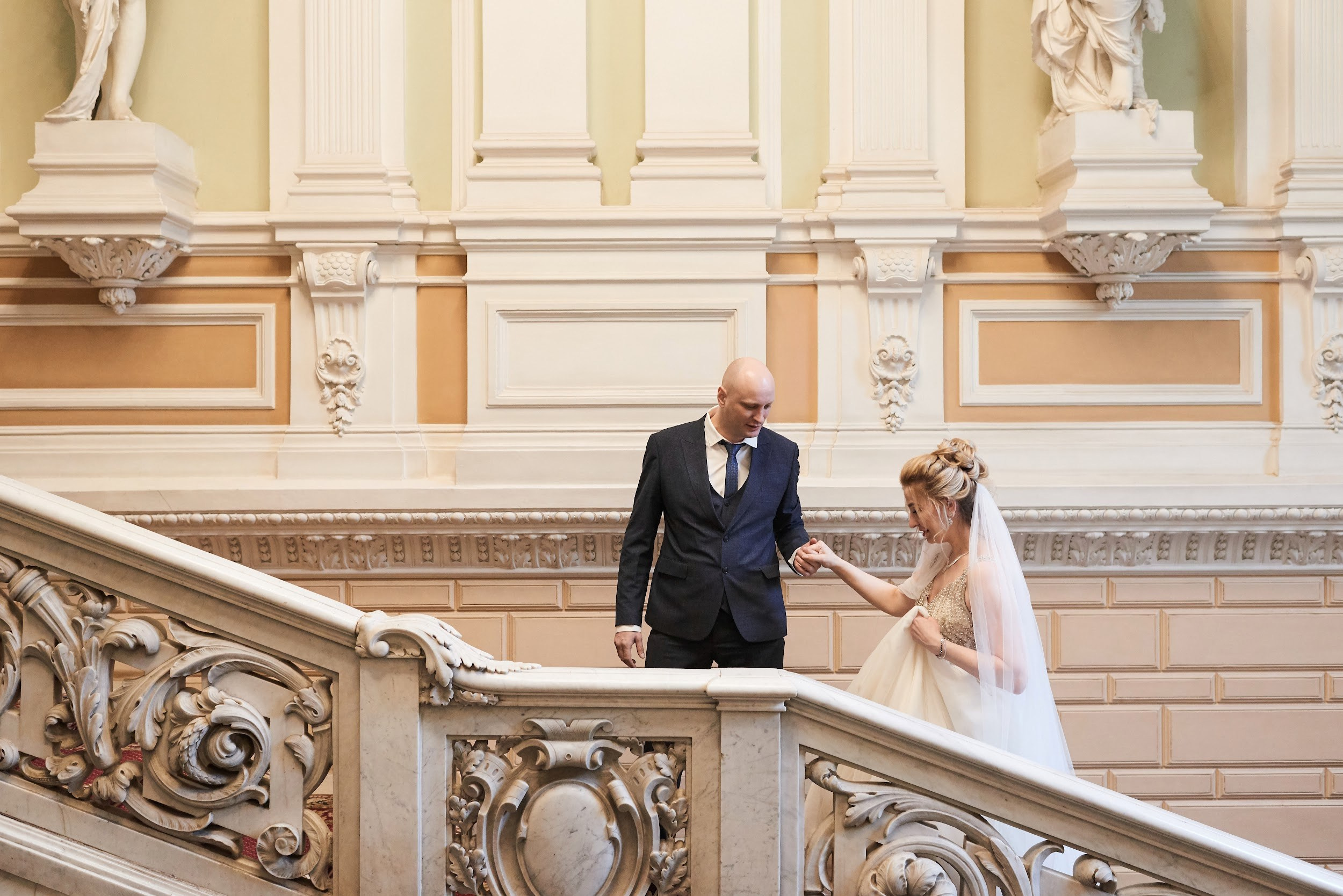 Свадебная фотосъемка в академии Штиглица СПб. Свадебный фотограф в Санкт-Петербурге Петергофе Пушкине Саша Галлс / Александр Галлс