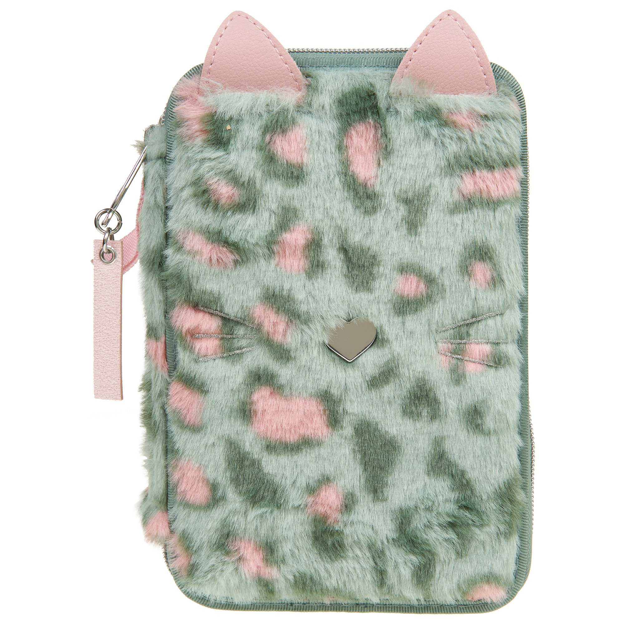 Пенал зеленый с ушками вид спереди