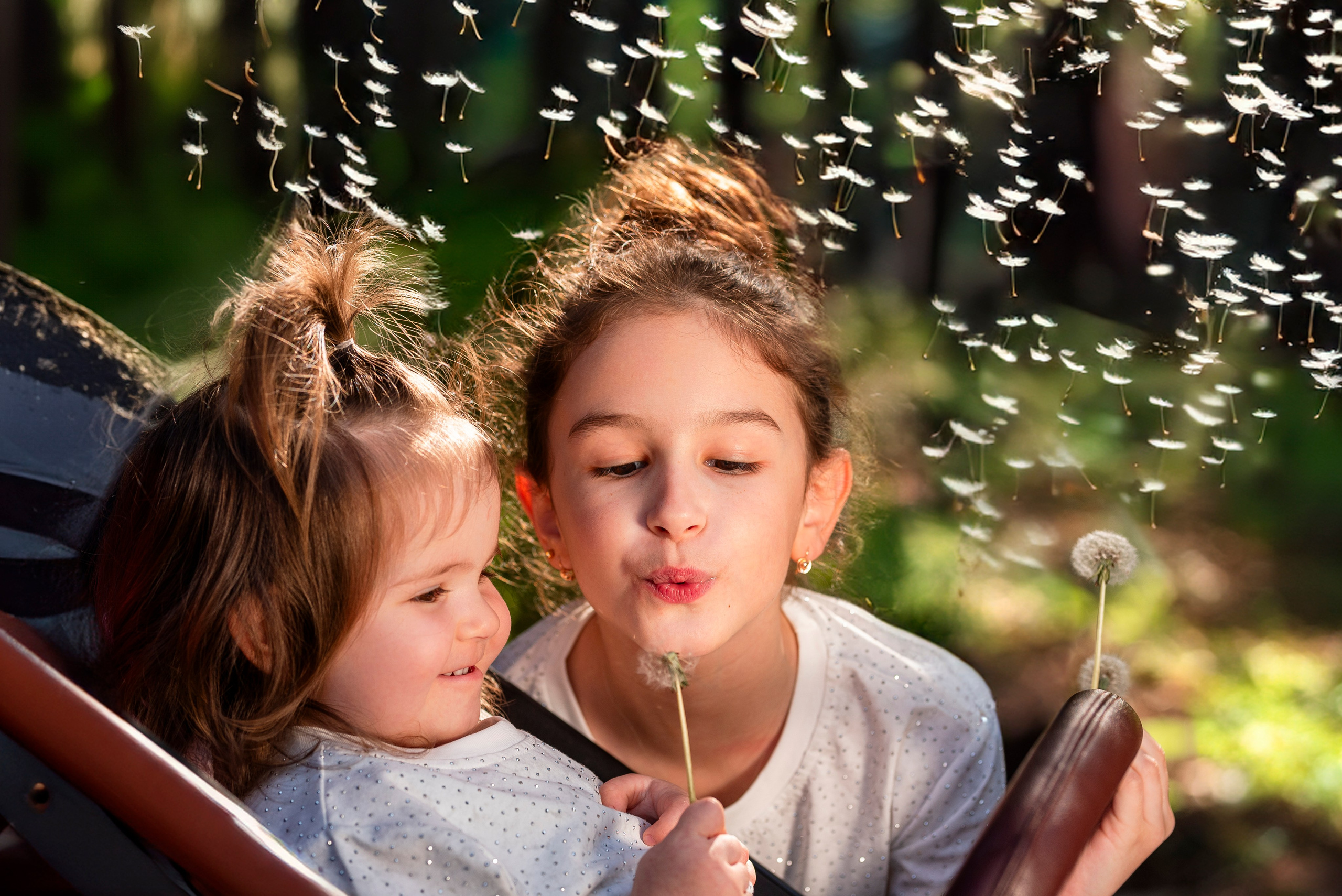 девочки, дуванчики, фотошоп, искусственный интелект