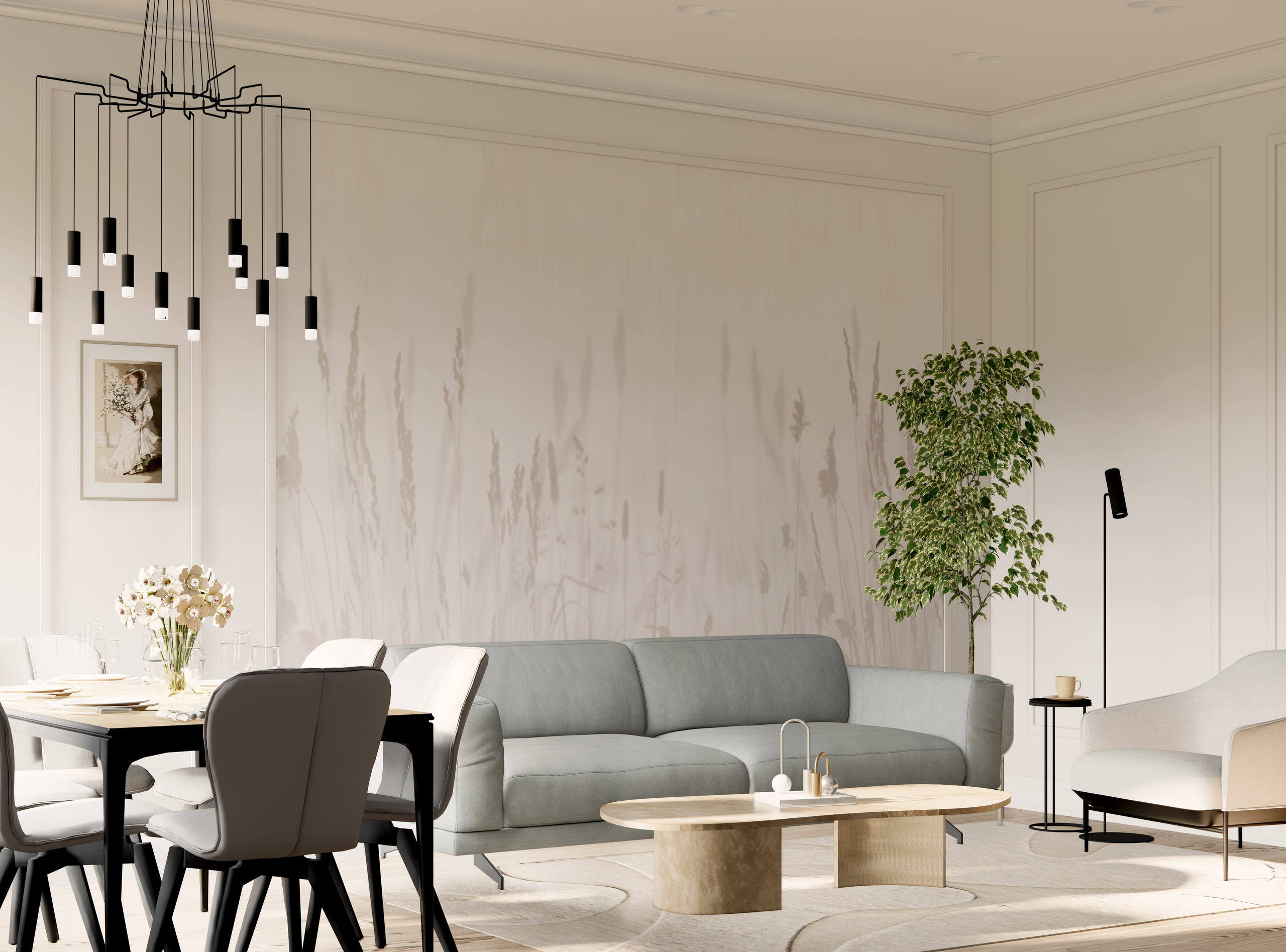 Implemented apartment design project. Interior designer Stockholm