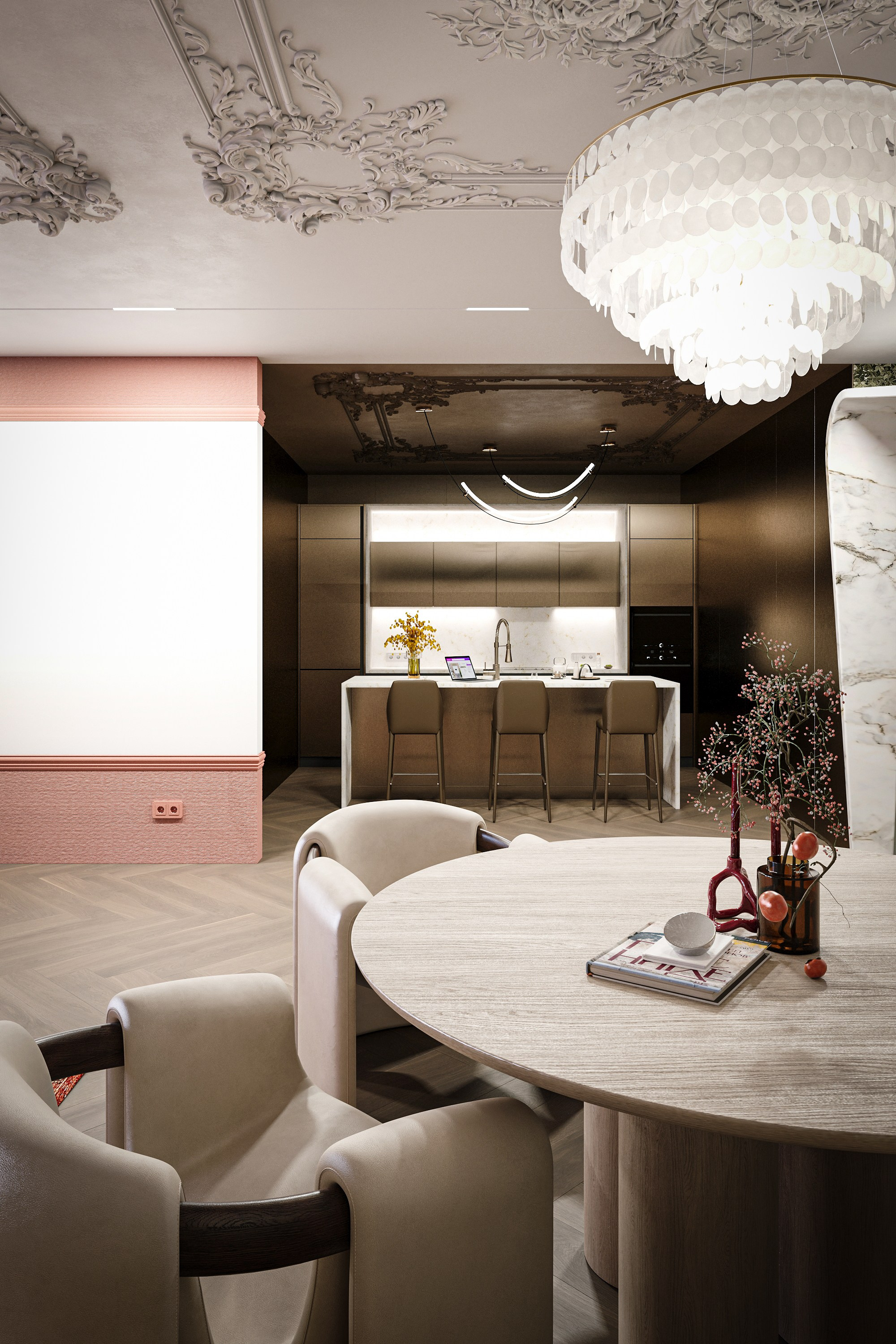 Интерьер кухни-гостиной: сочетание классики и современности. Дизайн интерьера и экстерьера в Санкт-Петербурге Яна Емельянова