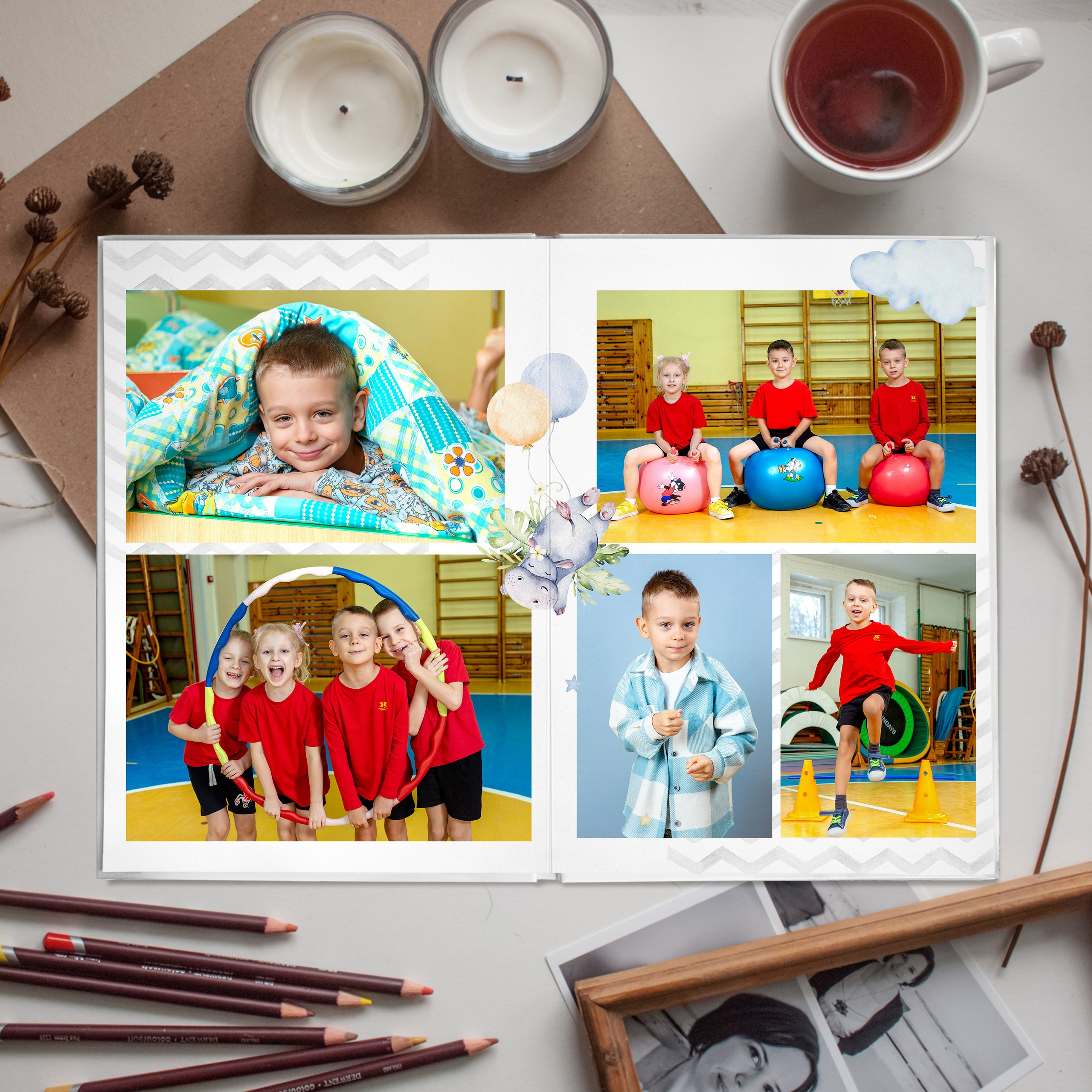 Дизайны выпускных альбомов для детского сада «Тигрята». Выпускные альбомы в Минске, фотоальбом в школу и детский сад