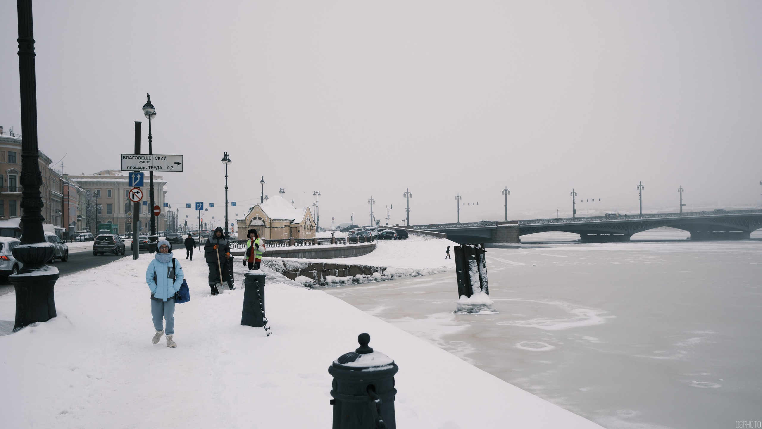 Снег и туман в Санкт-Петербурге. Фотографъ Сергѣевъ. Поймать мгновеніе