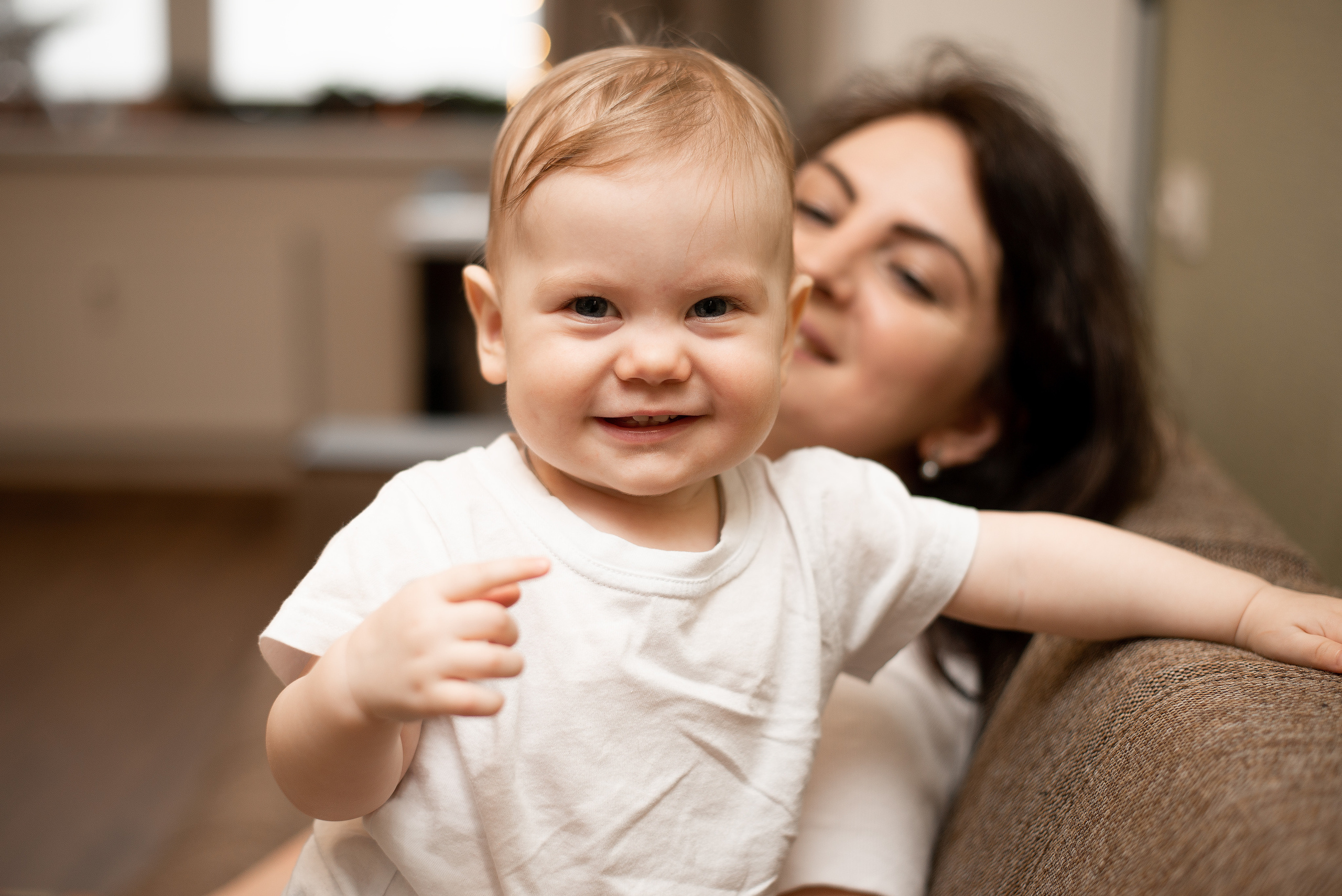 Домашняя семейная съемка на годовасие дочки. Фотограф • Фототерапевт г. Москва