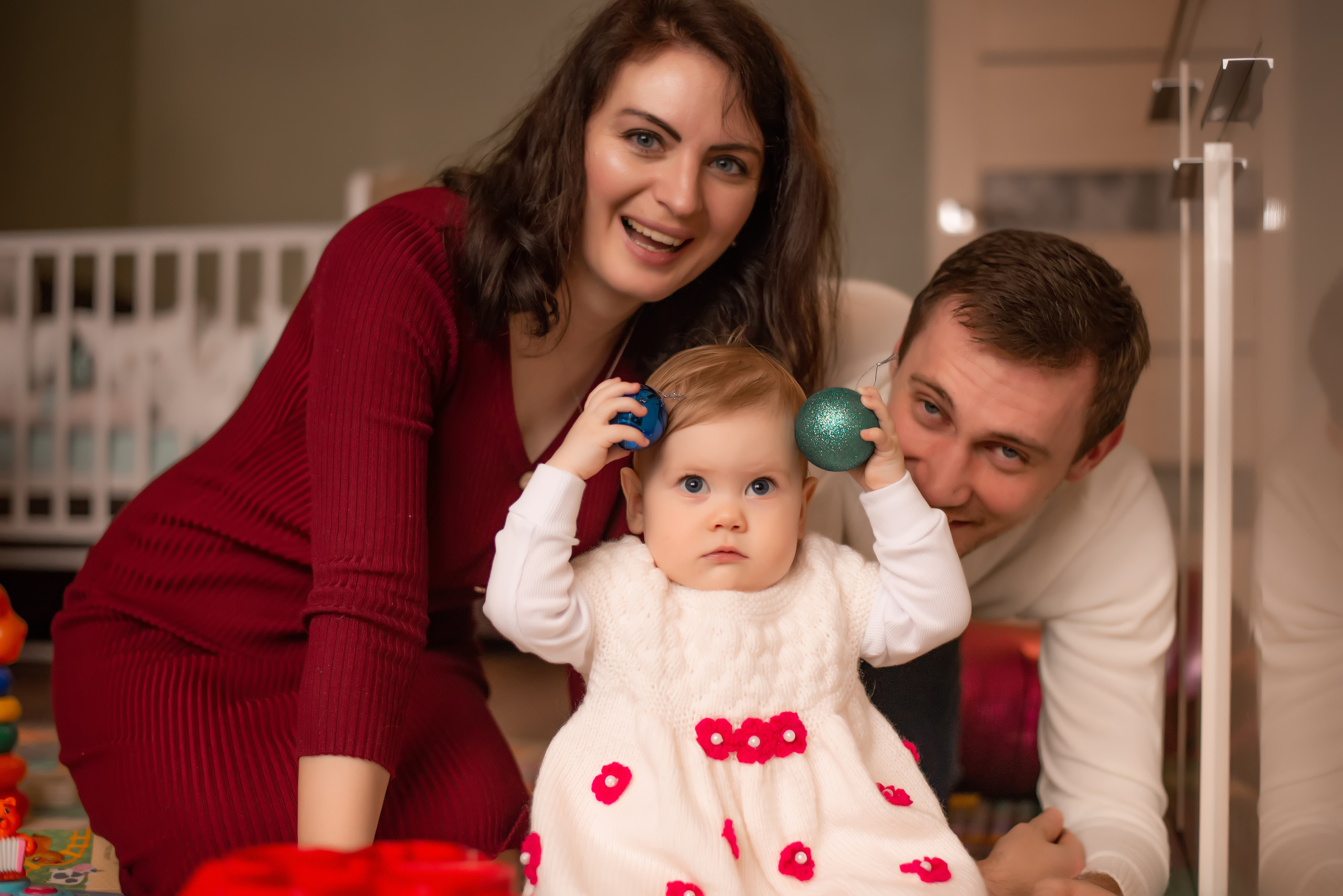 Домашняя семейная съемка на годовасие дочки. Фотограф • Фототерапевт г. Москва