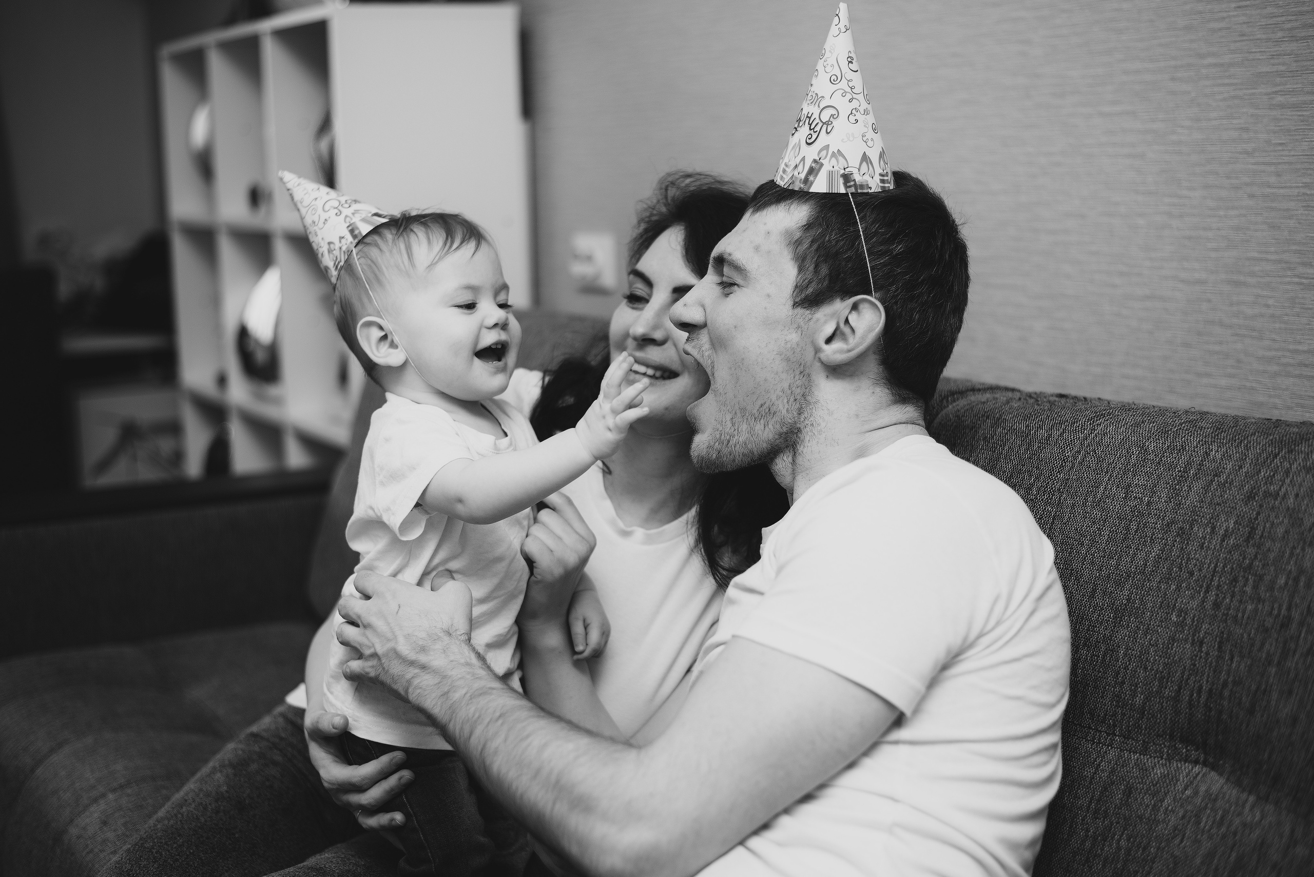 Домашняя семейная съемка на годовасие дочки. Фотограф • Фототерапевт г. Москва