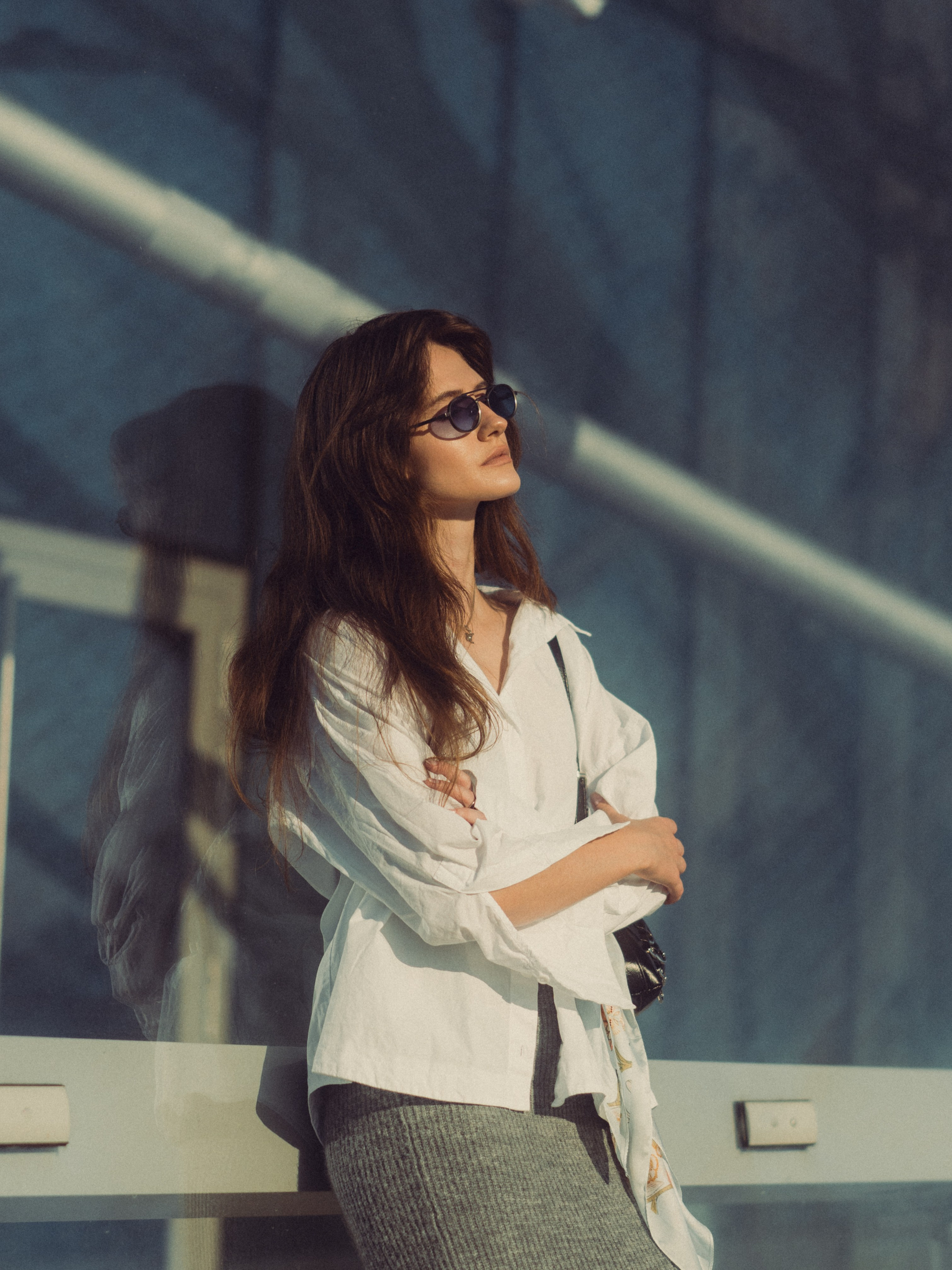 A women's photoshoot in the center of Kazan