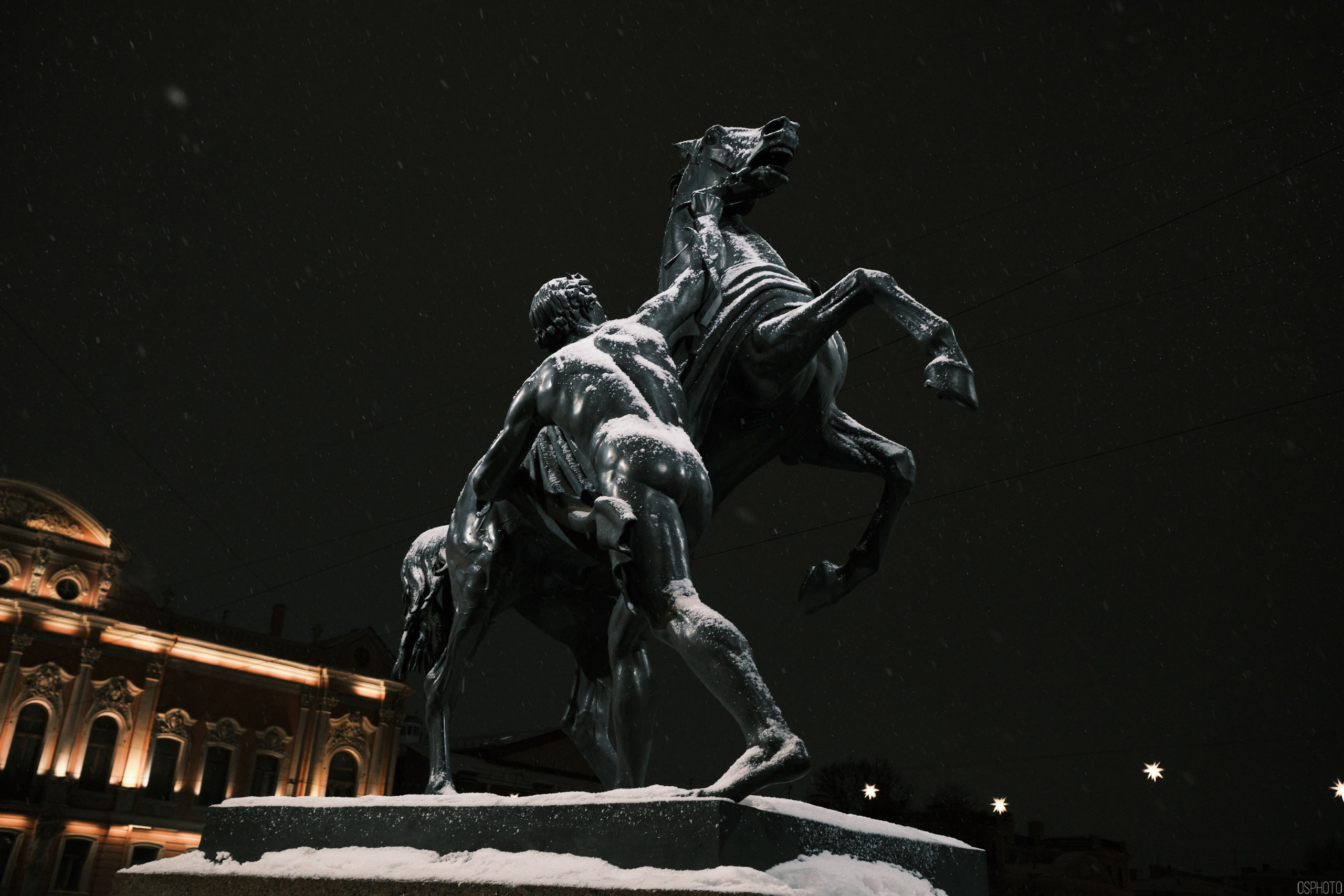 Снег и туман в Санкт-Петербурге. Фотографъ Сергѣевъ. Поймать мгновеніе