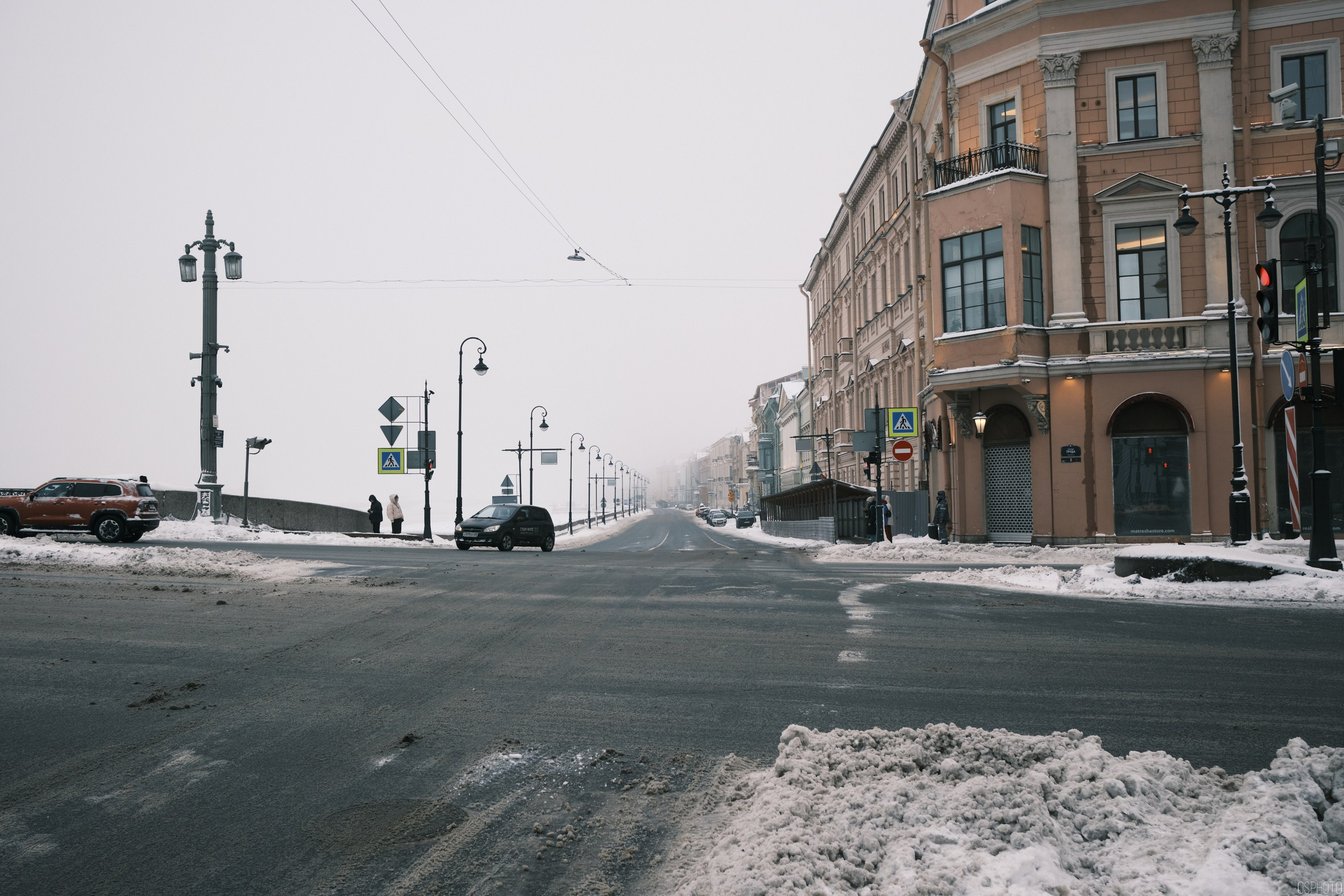 Снег и туман в Санкт-Петербурге. Фотографъ Сергѣевъ. Поймать мгновеніе