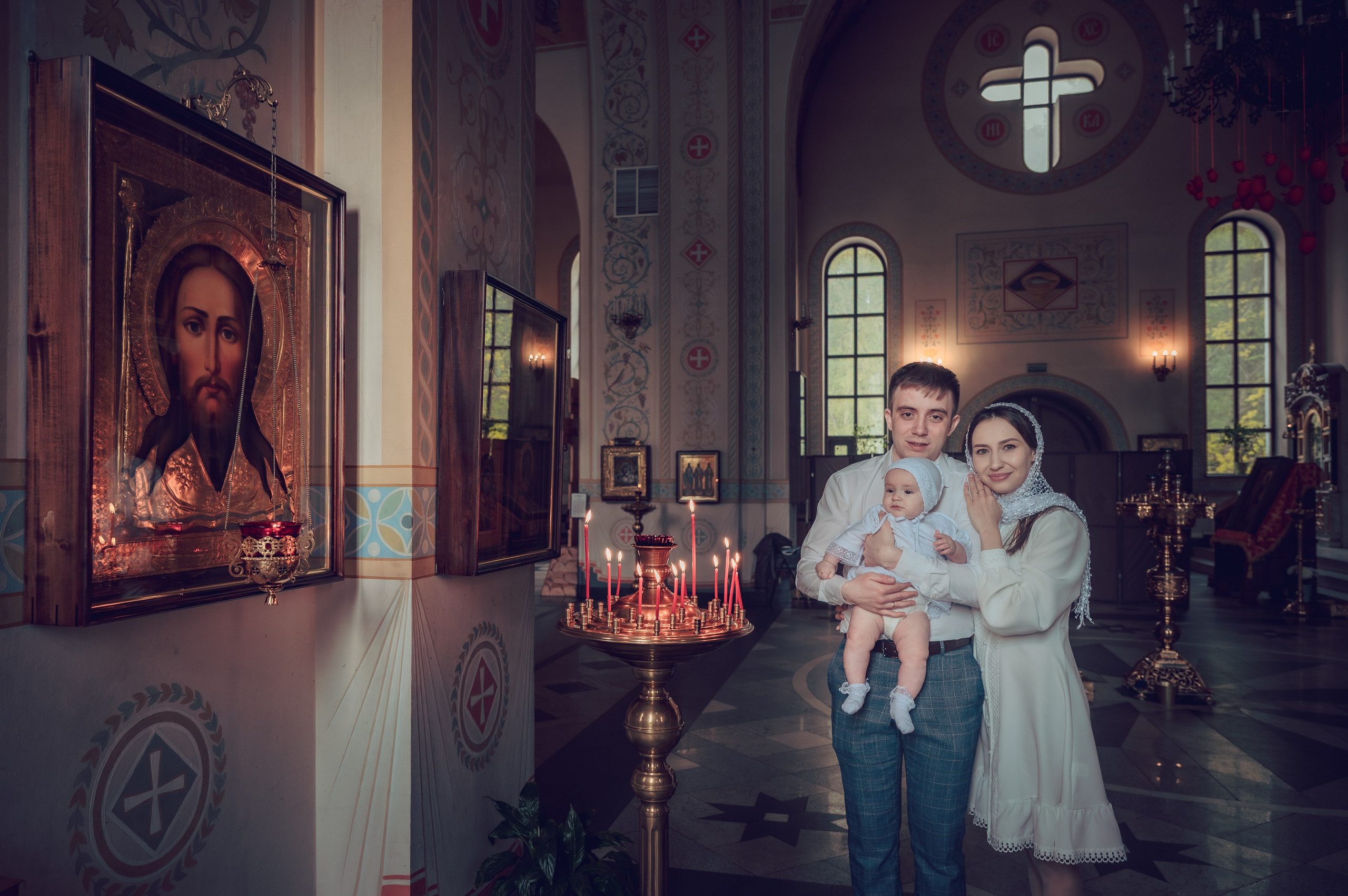 Крещение Ксении Храм Богоявления Господня г. Химки. Семейный фотограф Руслан Каримов Одинцово Москва