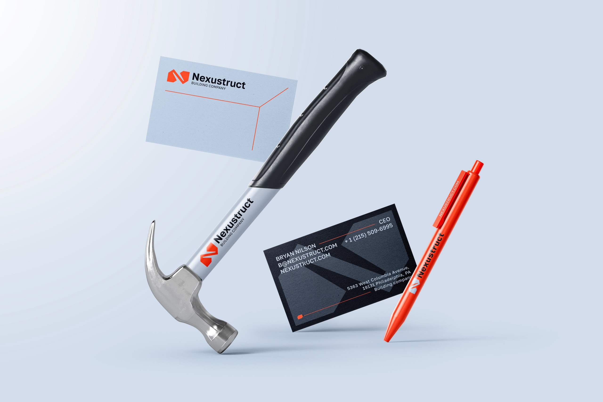 Nexustruct | Разработка логотипа и фирменного стиля строительной компании. Графический дизайнер Роман Грек