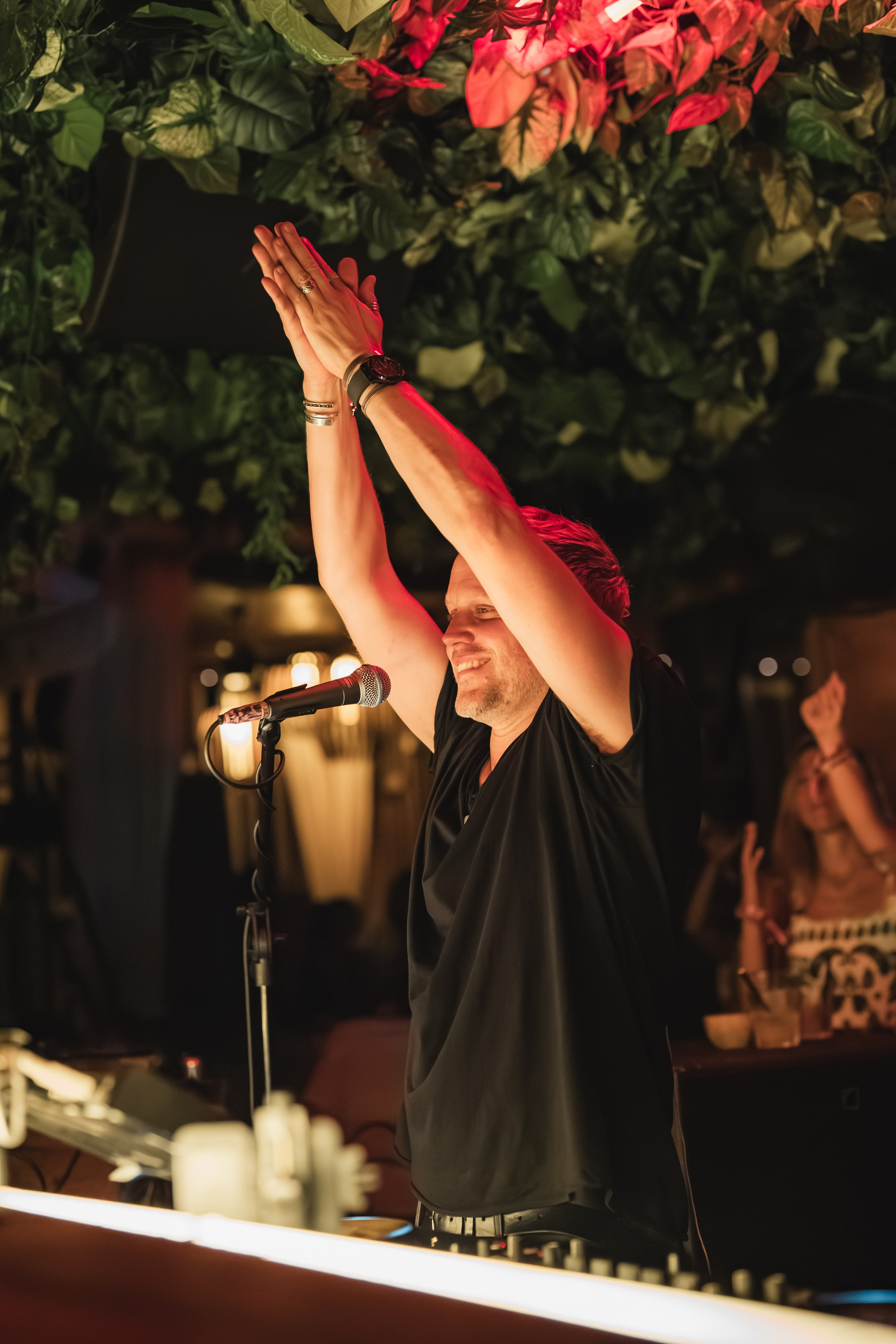Jan Blomqvist, Damian Lazarus, Ame DJ performance in Savaya, Bali. Сергей Зворыгин