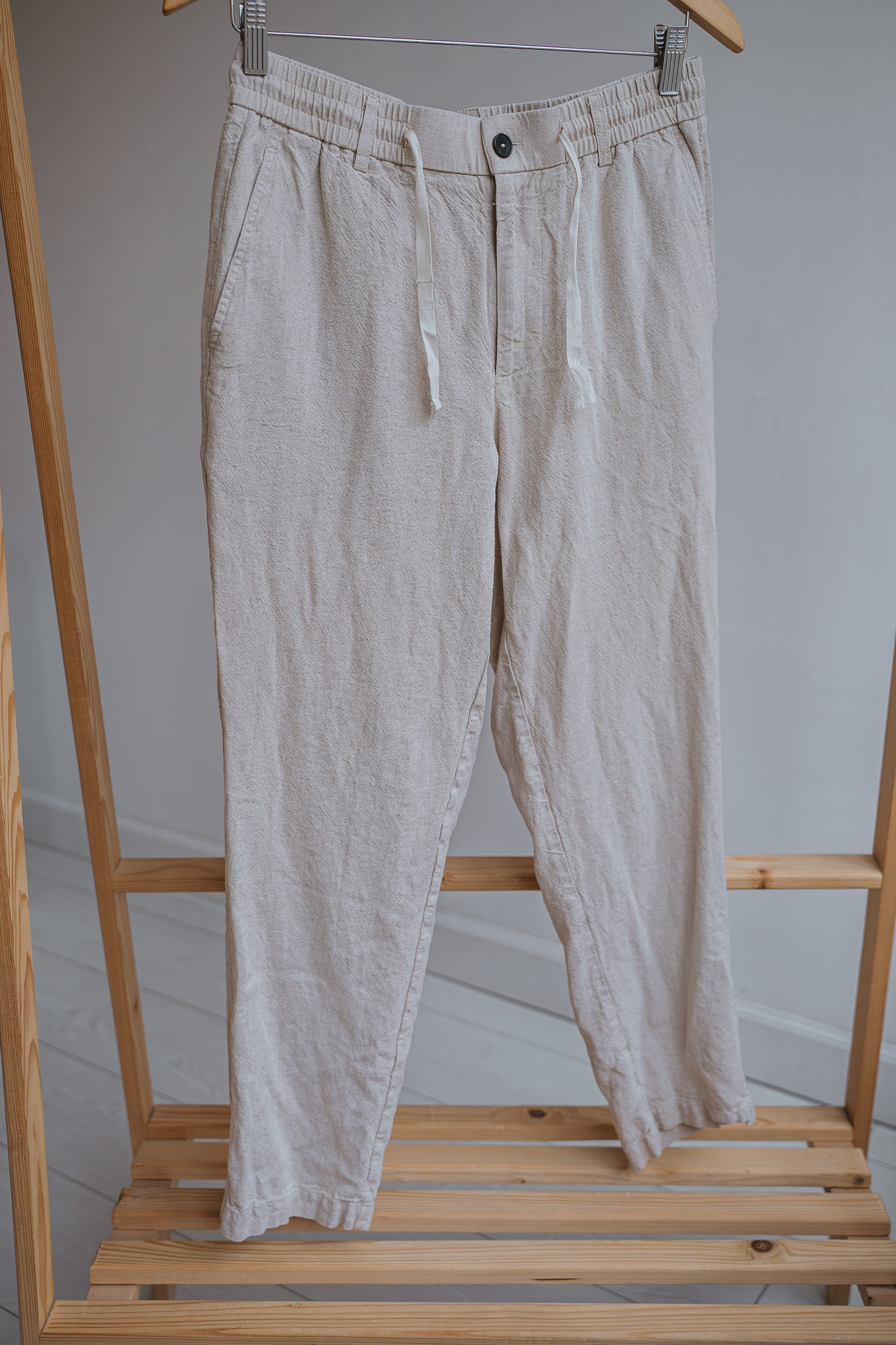 ЛЬНЯНЫЕ БЕЖЕВЫЕ БРЮКИ S