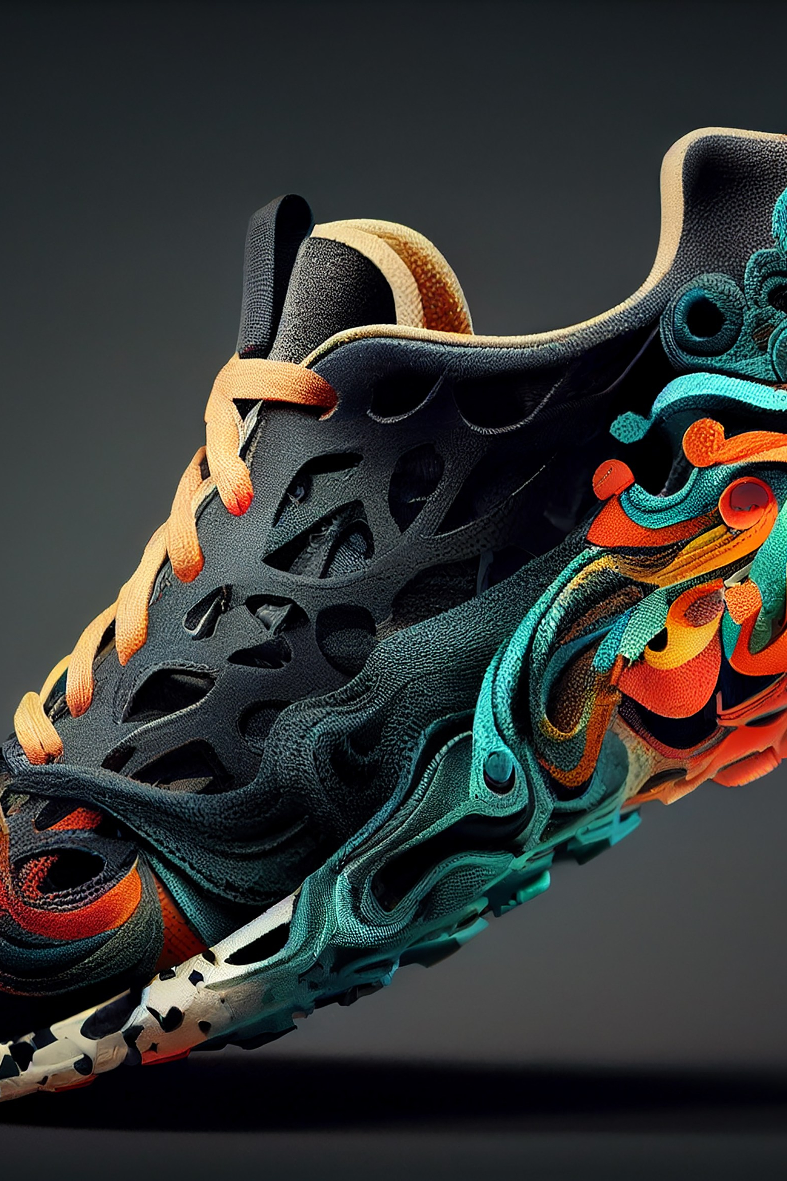 Референс для стильных кроссовок с яркими акцентами.