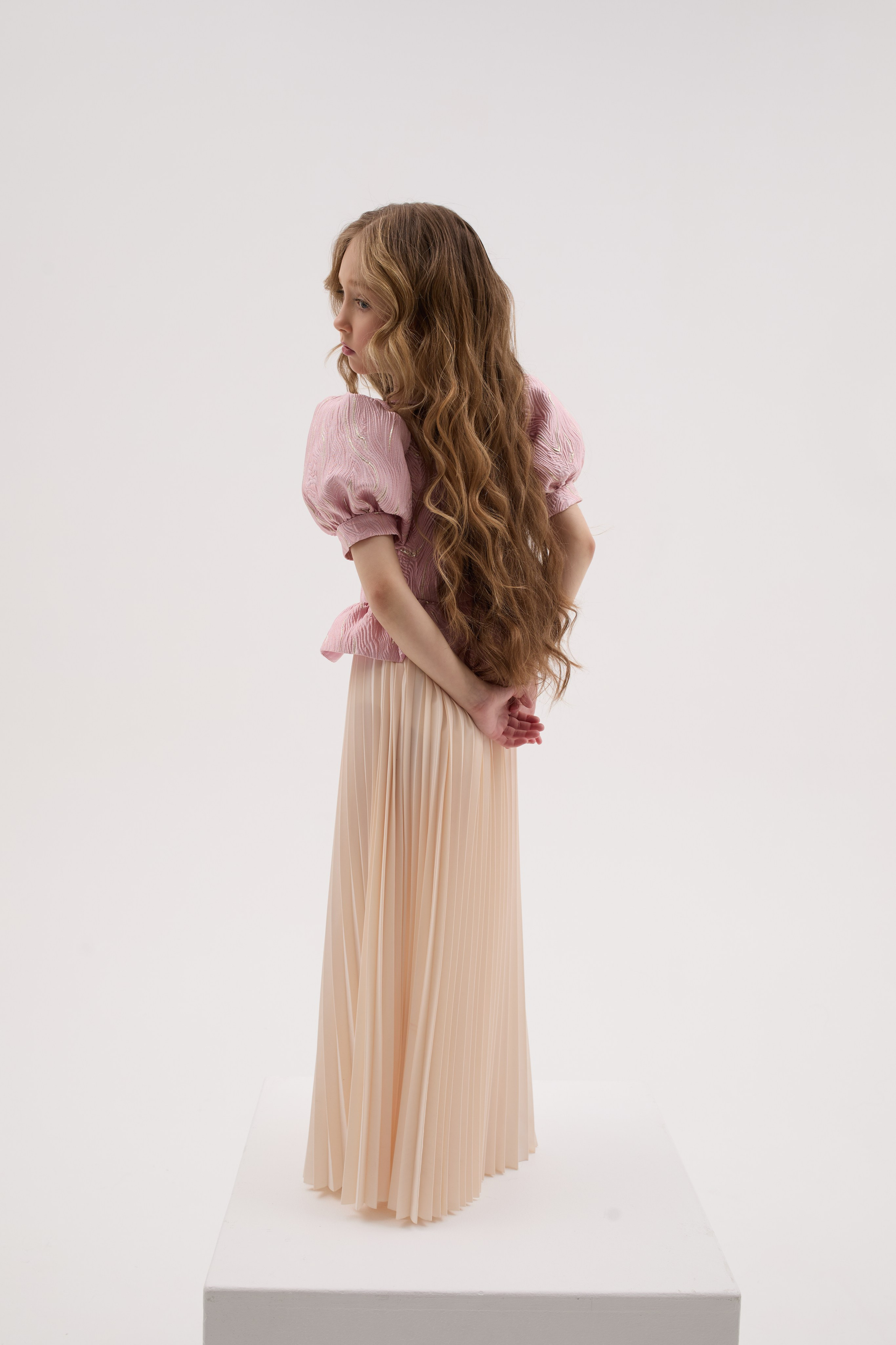 Юбка в пол ‘Gaufré’ Beige в бежевом оттенке. Одежда для детей