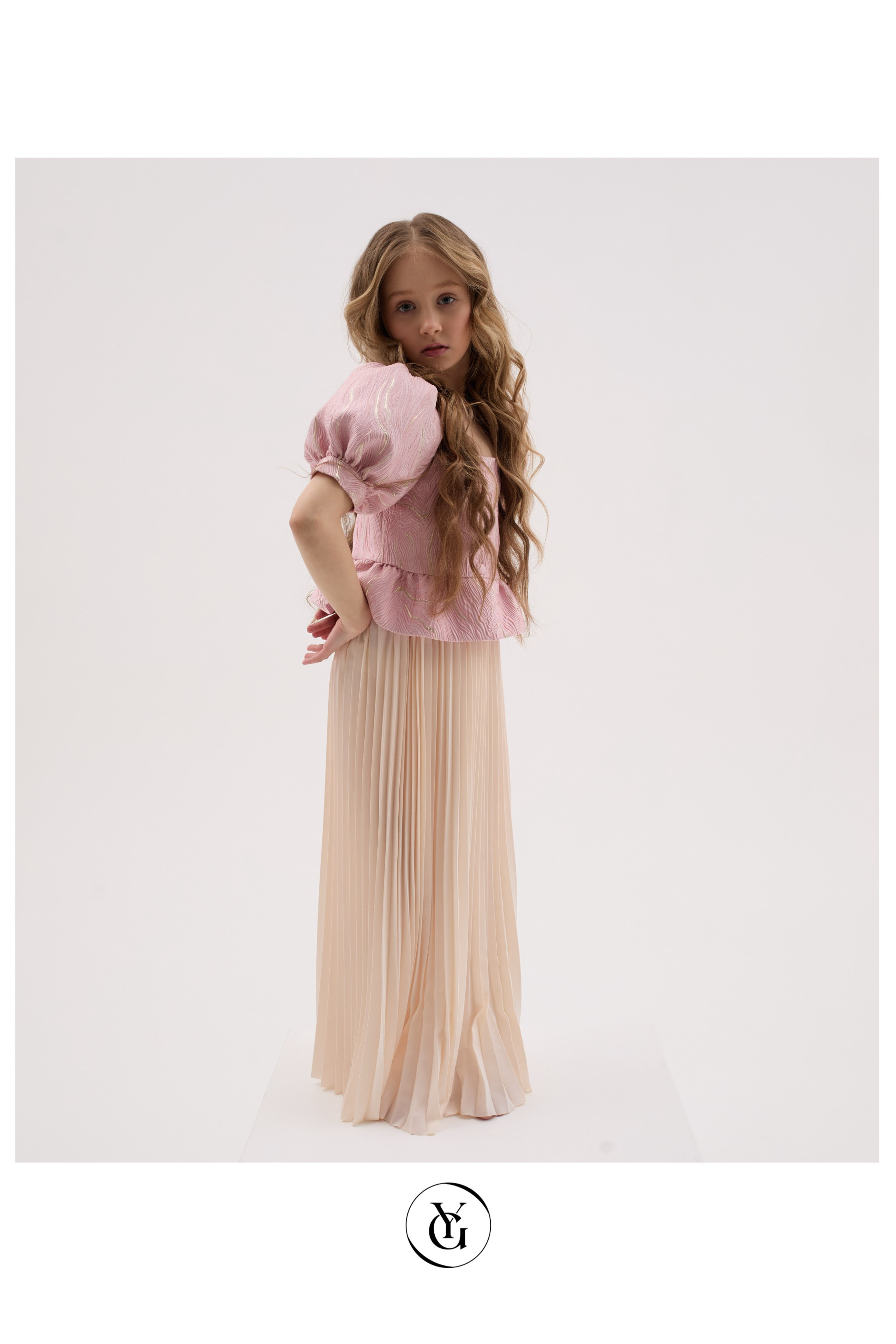 Юбка в пол ‘Gaufré’ Beige в бежевом оттенке. Одежда для детей