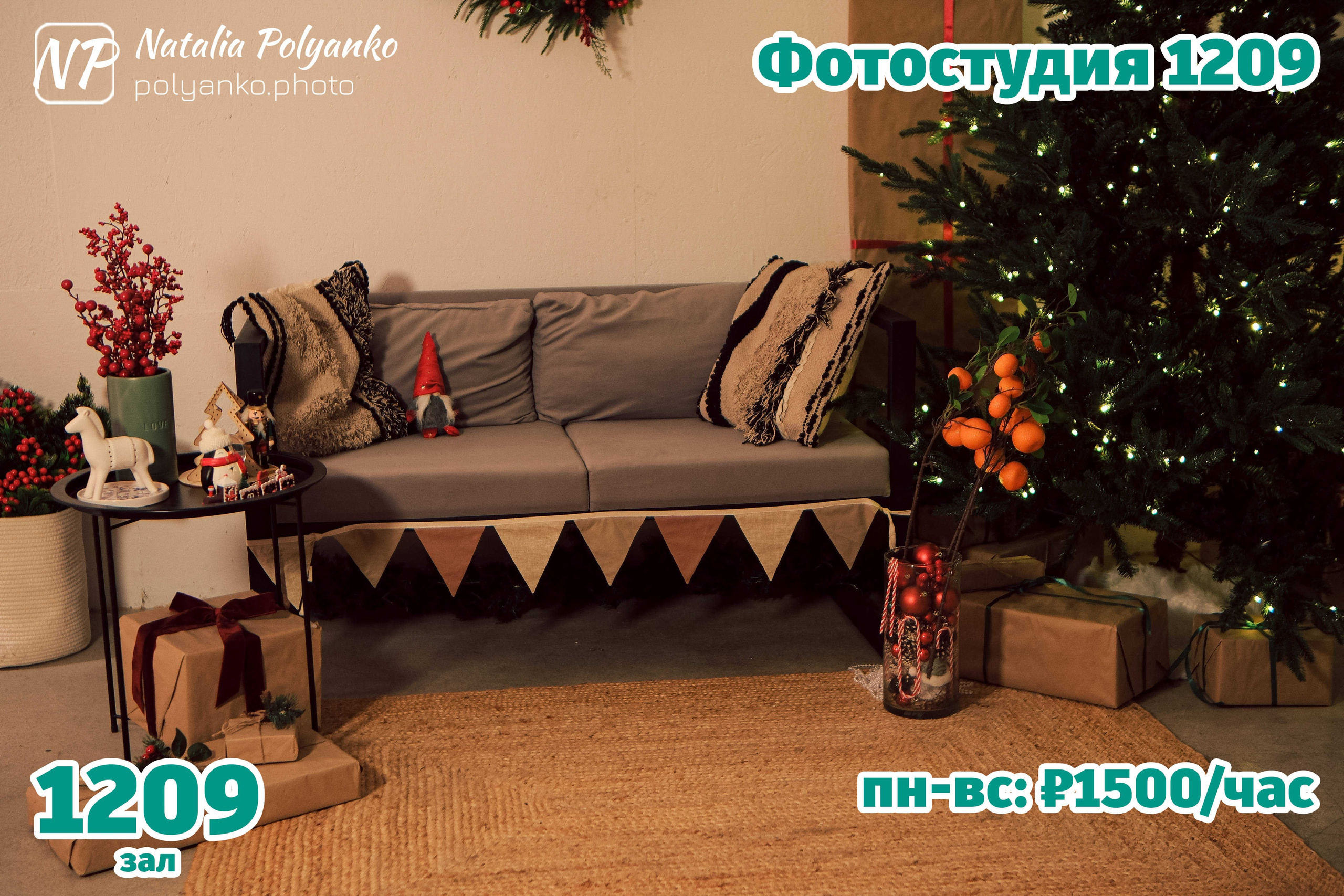 Новогоднее убранство в зале фотостудии 1209 в Новочеркасске