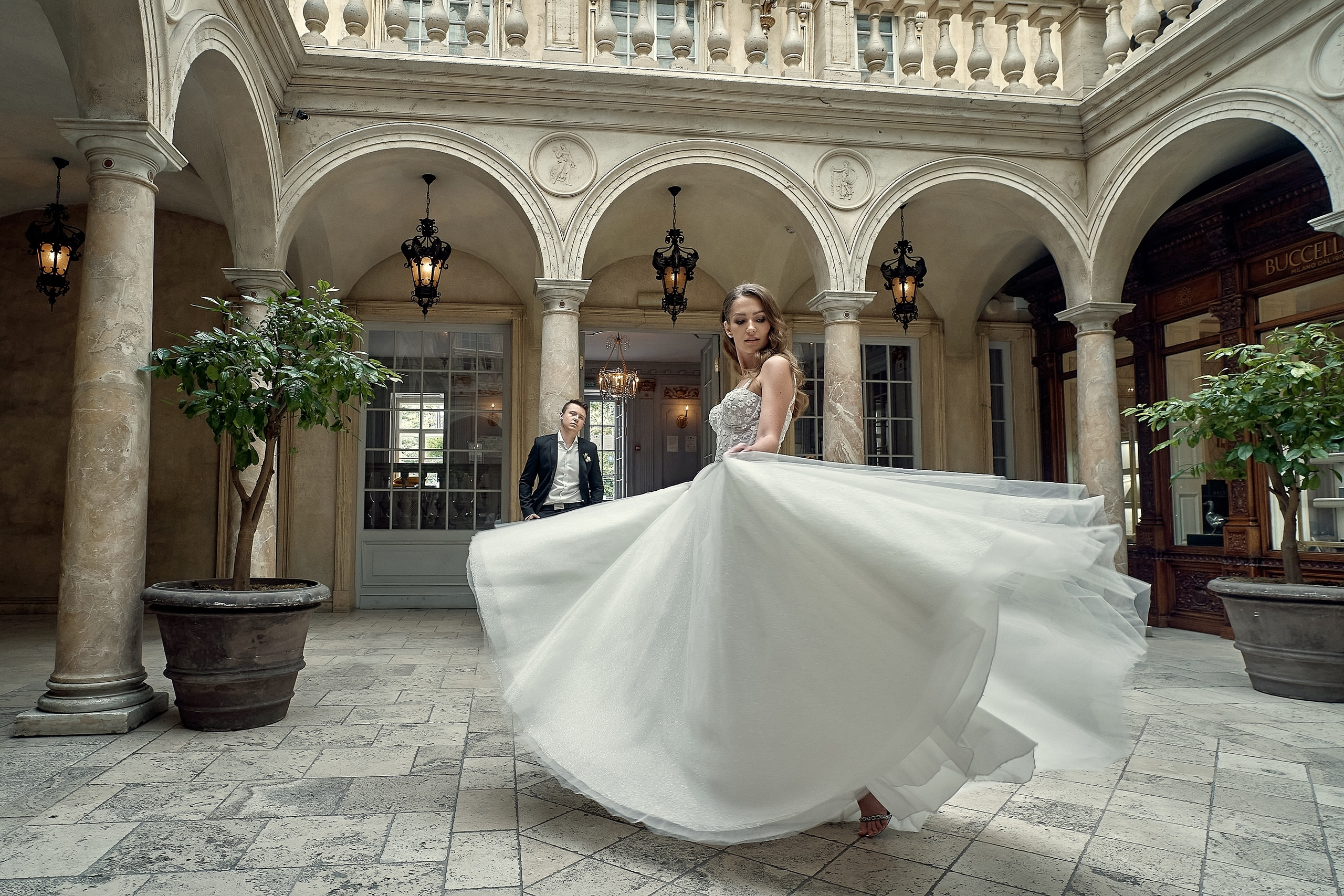 Необычное утро невесты и жениха в готическом стиле. Фотограф в Москве Сергей Гаварос