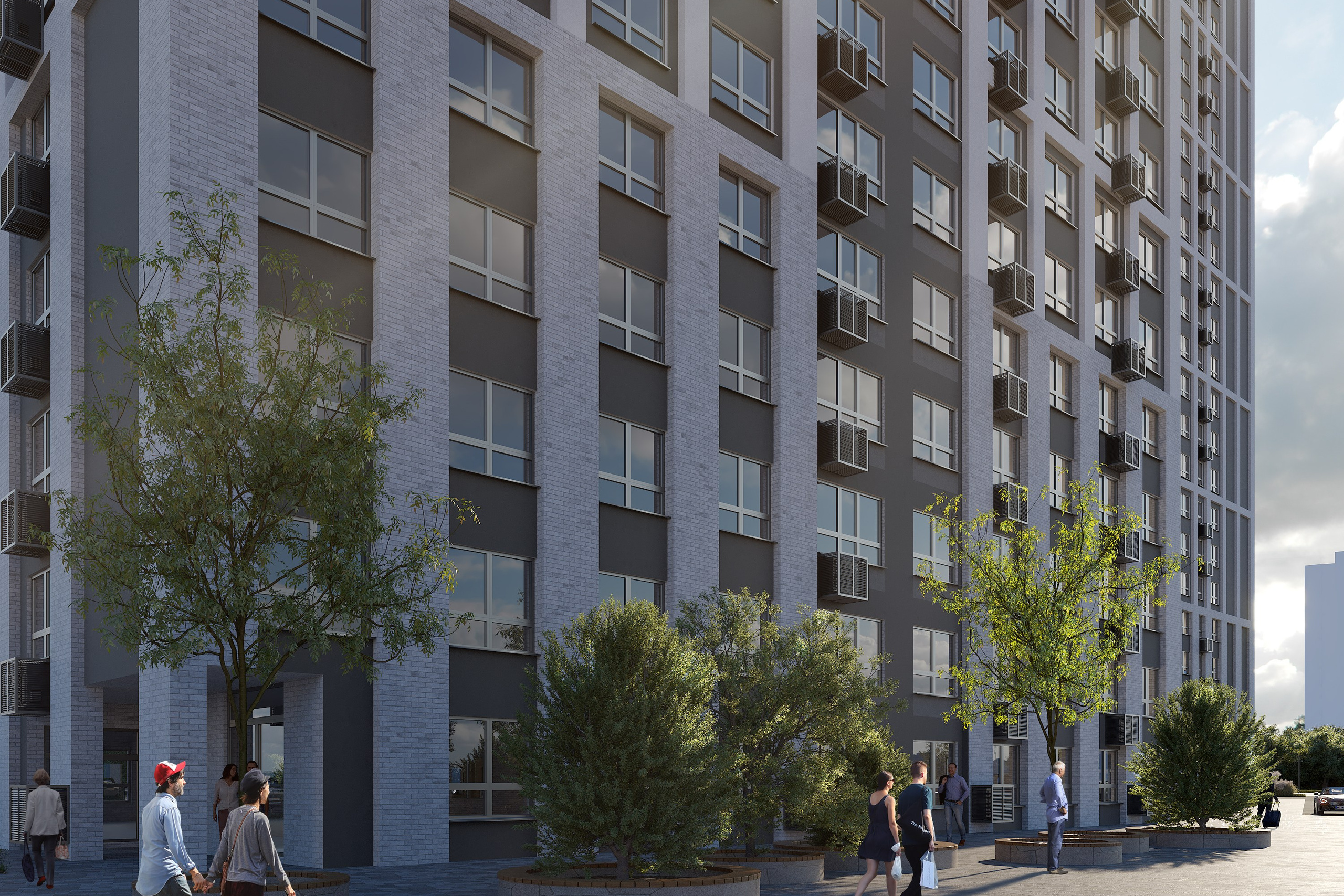 3D визуализация ЖК "Патриот Парк", современная архитектура и дизайн.