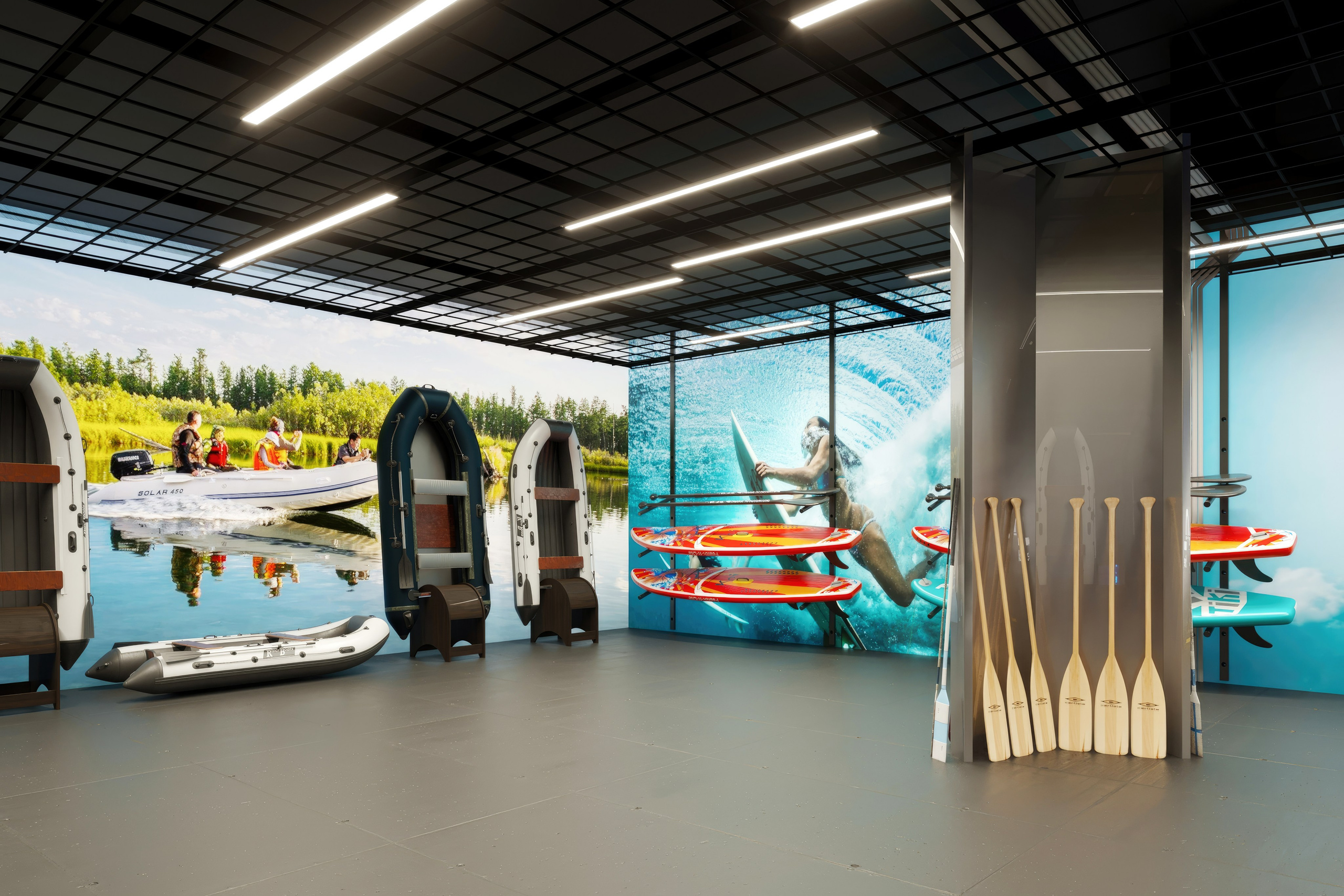 Motorbike Showroom Design Project — Bold and Modern Retail Space. 3D INTERIOR AND ARCHITECTURE VISUALIZATION