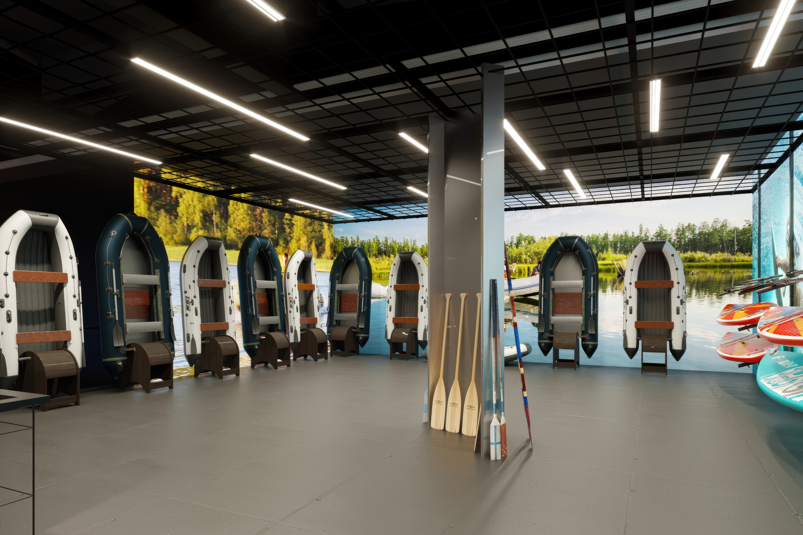 Motorbike Showroom Design Project — Bold and Modern Retail Space. 3D INTERIOR AND ARCHITECTURE VISUALIZATION