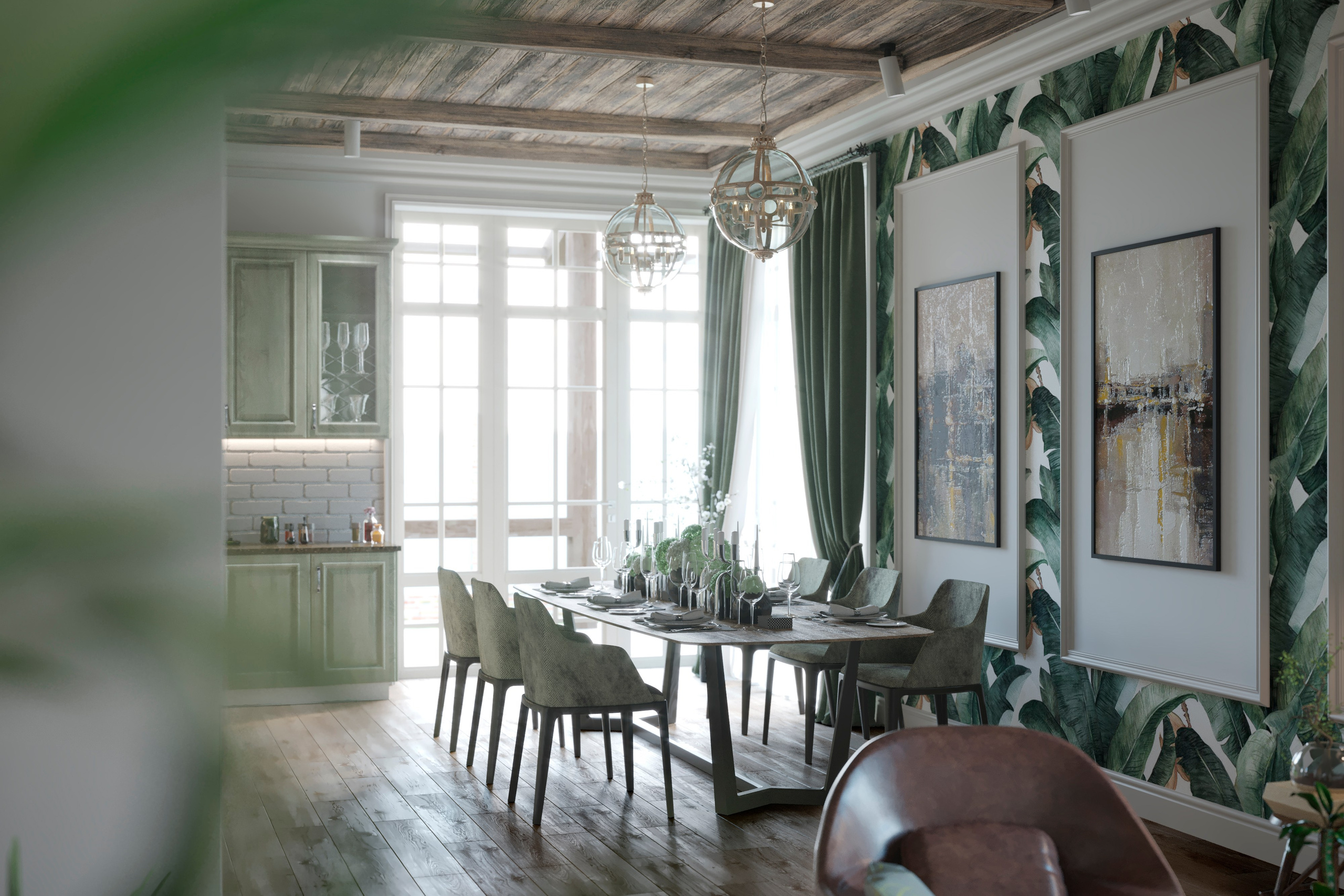 Интерьер частного дома в Горячем Ключе — Полный дизайн-проект. 3Д Визуализация Интерьера и Архитектуры