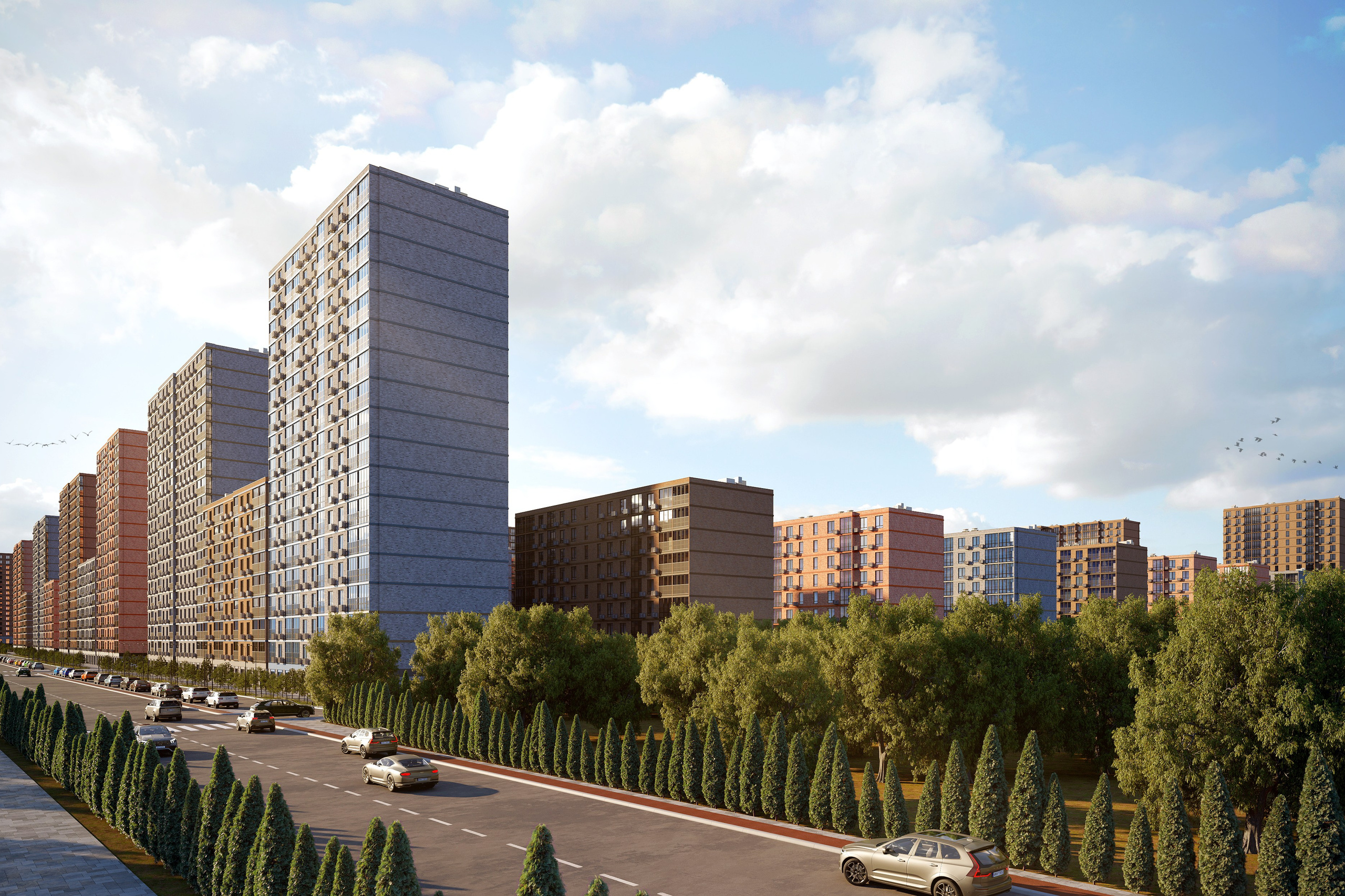 Жилой комплекс в Краснодаре — визуализация современной архитектуры. 3Д Визуализация Интерьера и Архитектуры