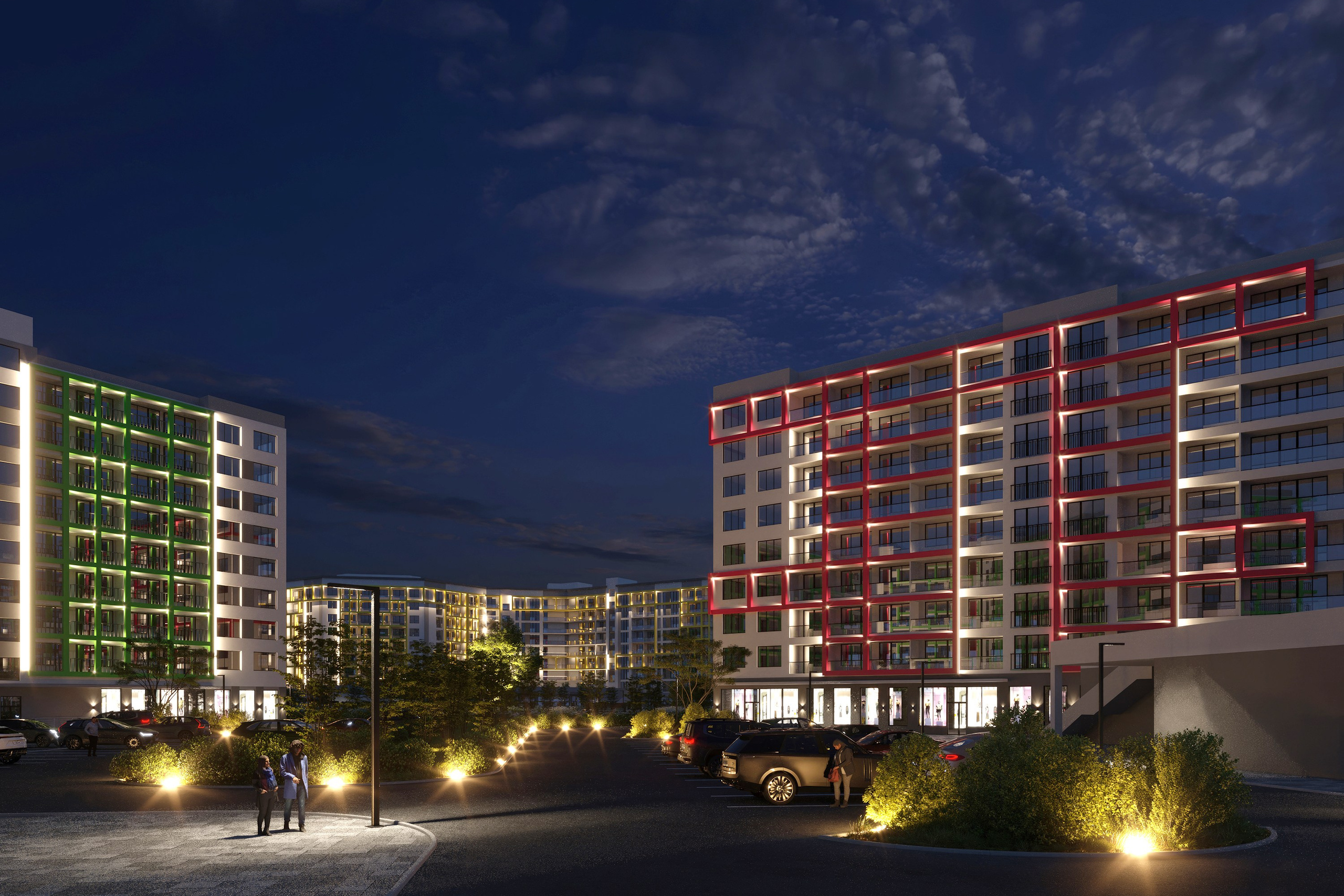 Residential Quarter — 3D Visualization of Architecture and Landscaping. 3D INTERIOR AND ARCHITECTURE VISUALIZATION