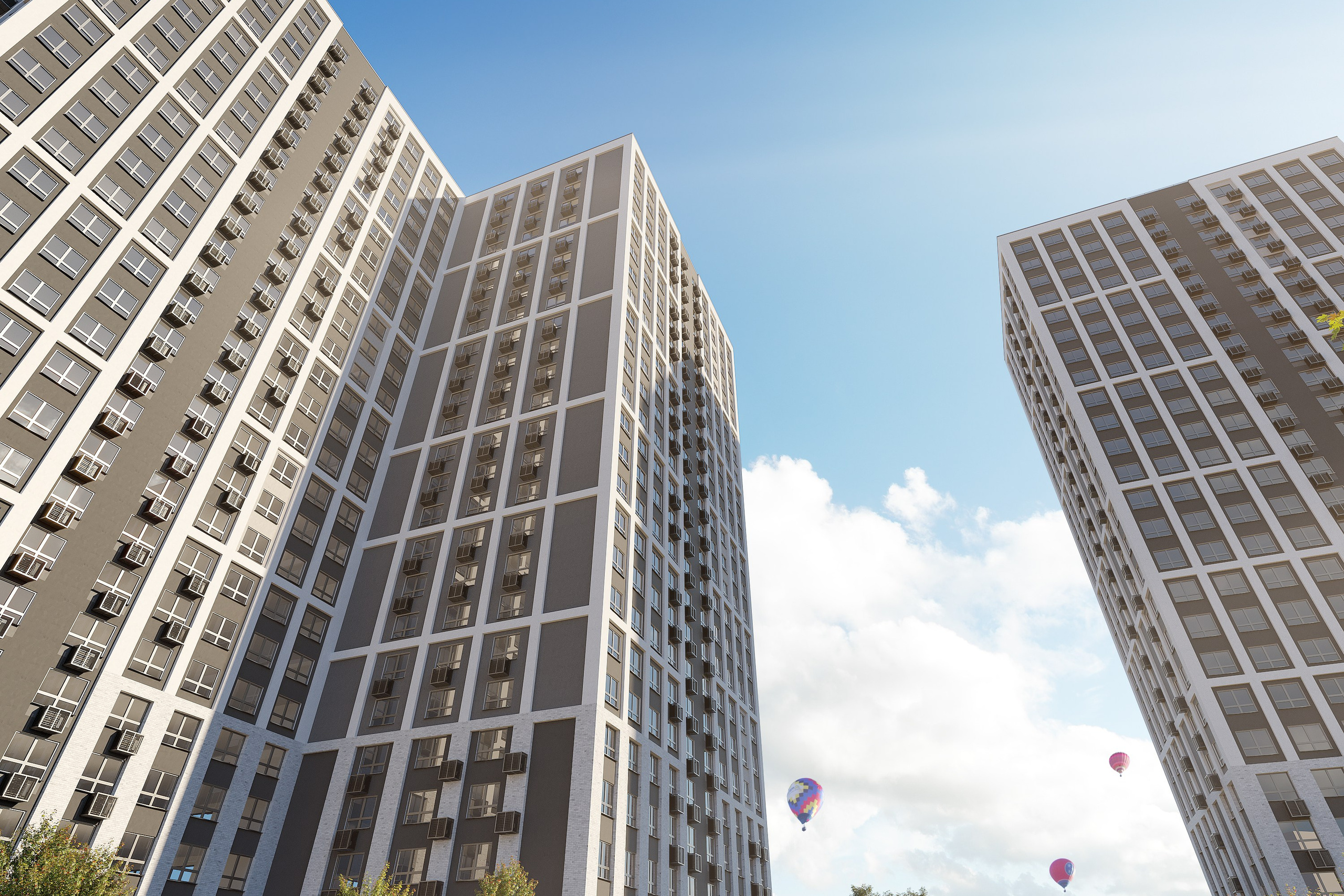 3D визуализация ЖК "Патриот Парк", современная архитектура и дизайн.