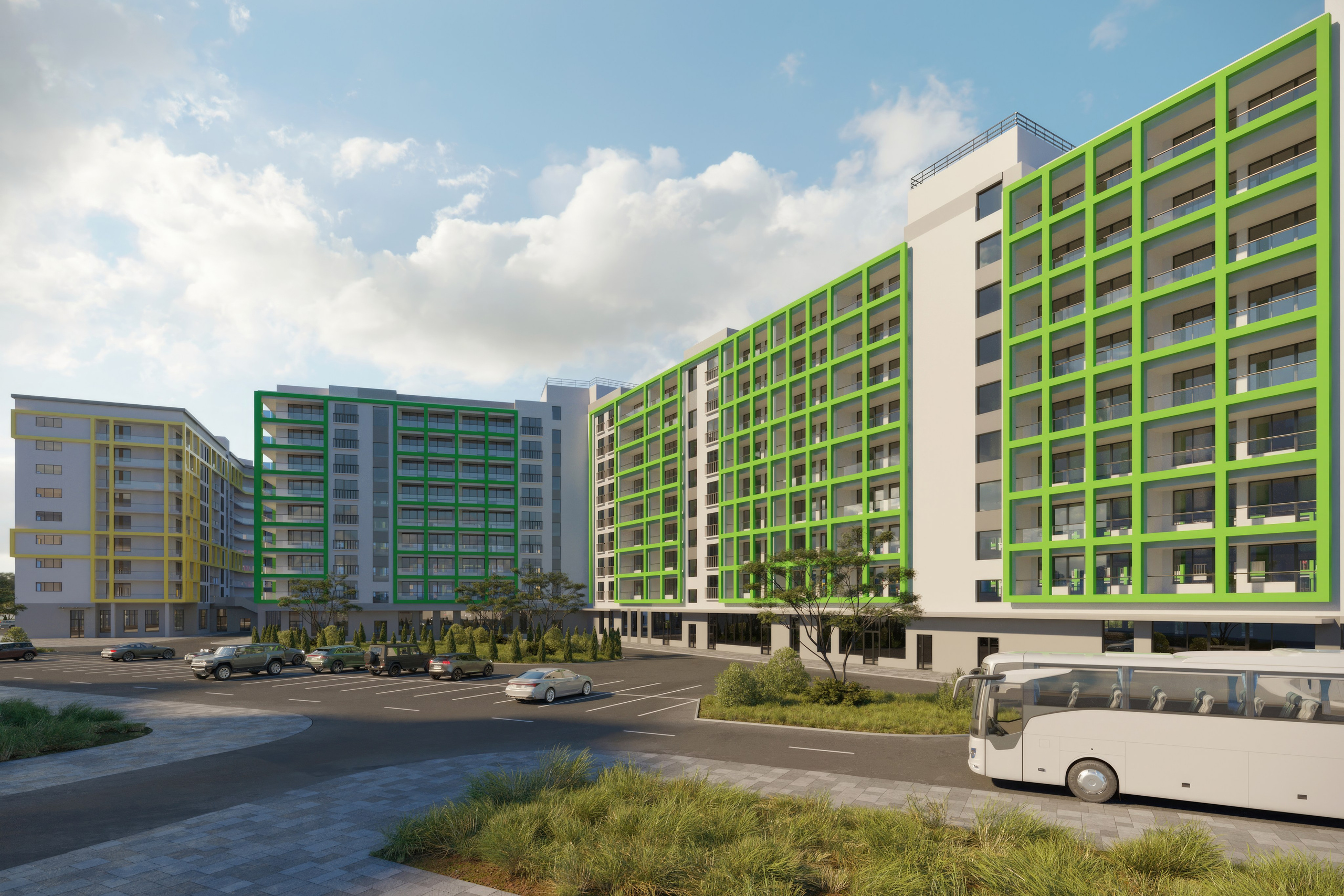 Residential Quarter — 3D Visualization of Architecture and Landscaping. 3D INTERIOR AND ARCHITECTURE VISUALIZATION