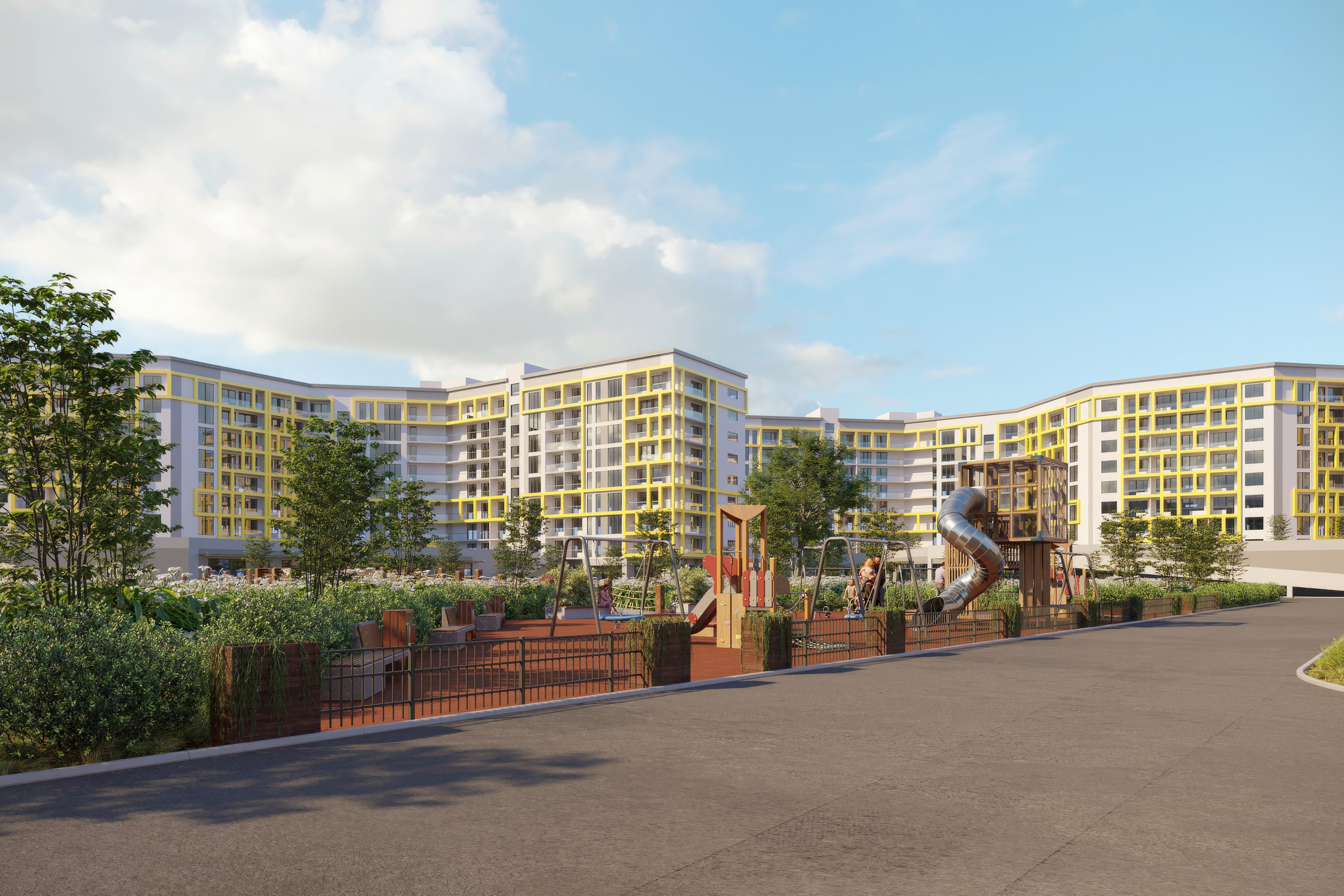 Residential Quarter — 3D Visualization of Architecture and Landscaping. 3D INTERIOR AND ARCHITECTURE VISUALIZATION