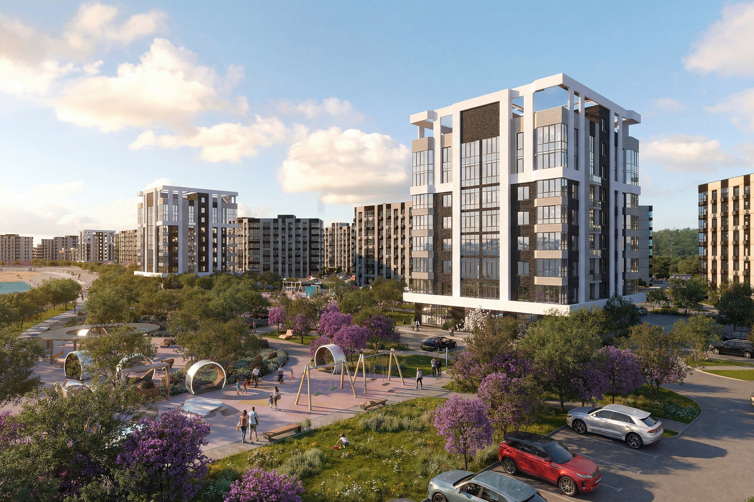 3D визуализация жилого комплекса в Майкопе — архитектурные рендеры и анимация | baxx.pro. 3Д Визуализация Интерьера и Архитектуры