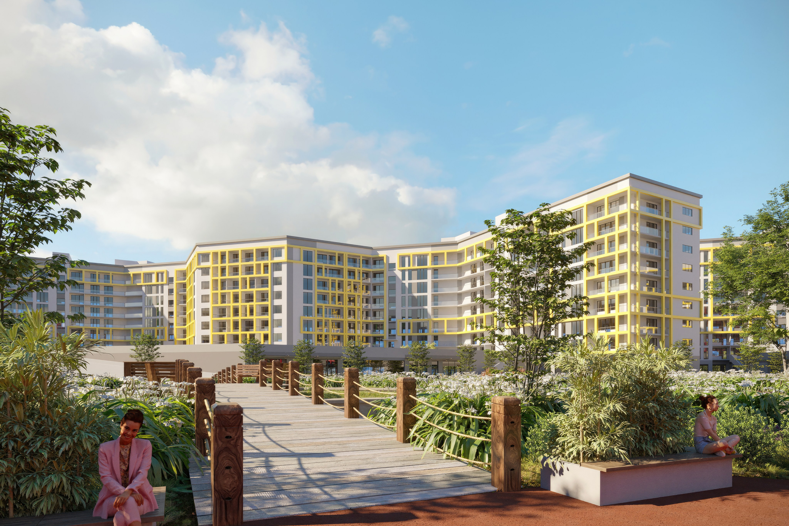 Residential Quarter — 3D Visualization of Architecture and Landscaping. 3D INTERIOR AND ARCHITECTURE VISUALIZATION